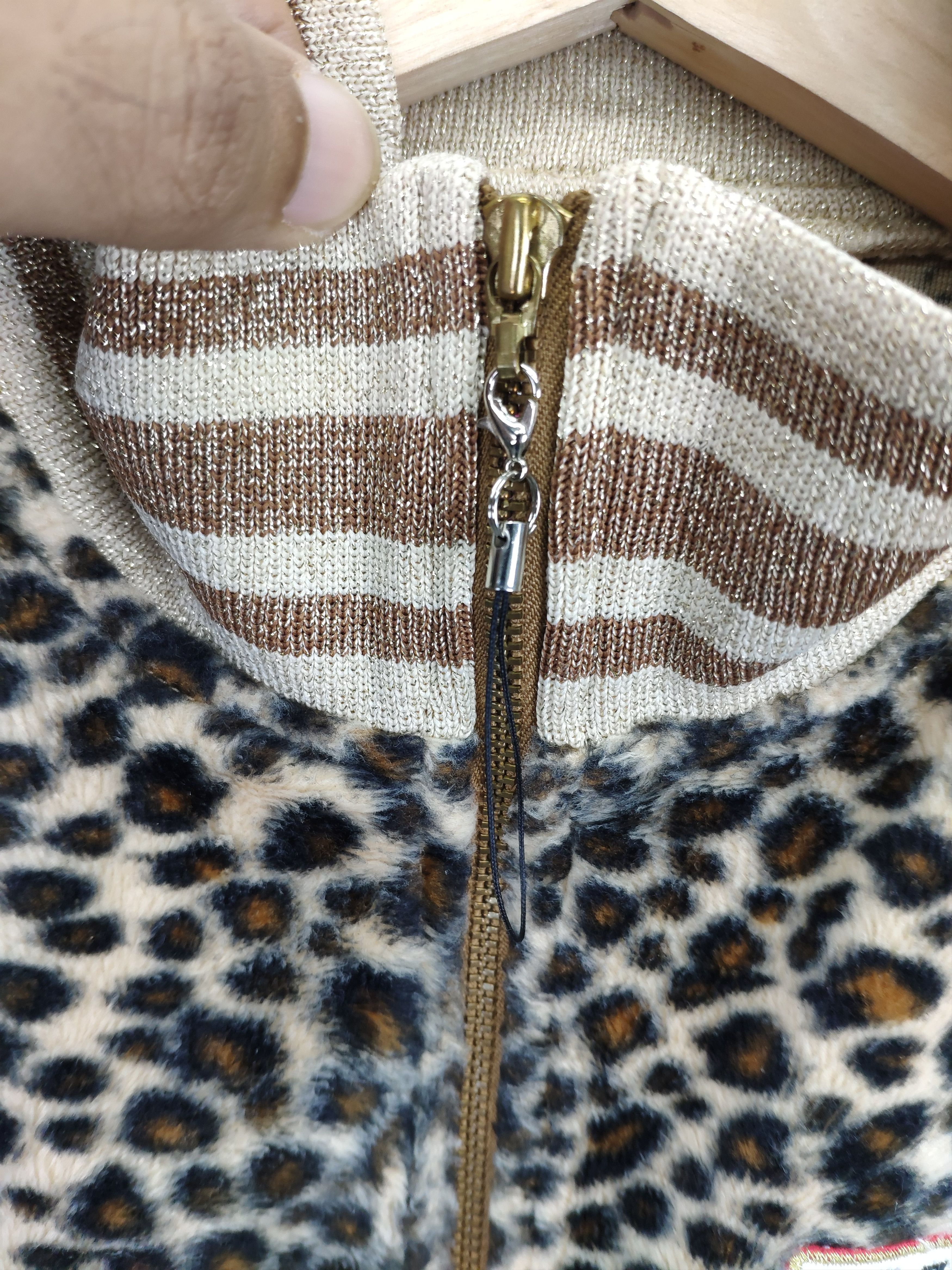 Japanese Brand × Vintage Vintage Fleece Jacket Leopard All Over Print Size XXS / US 00 / IT 34 - 8 Thumbnail