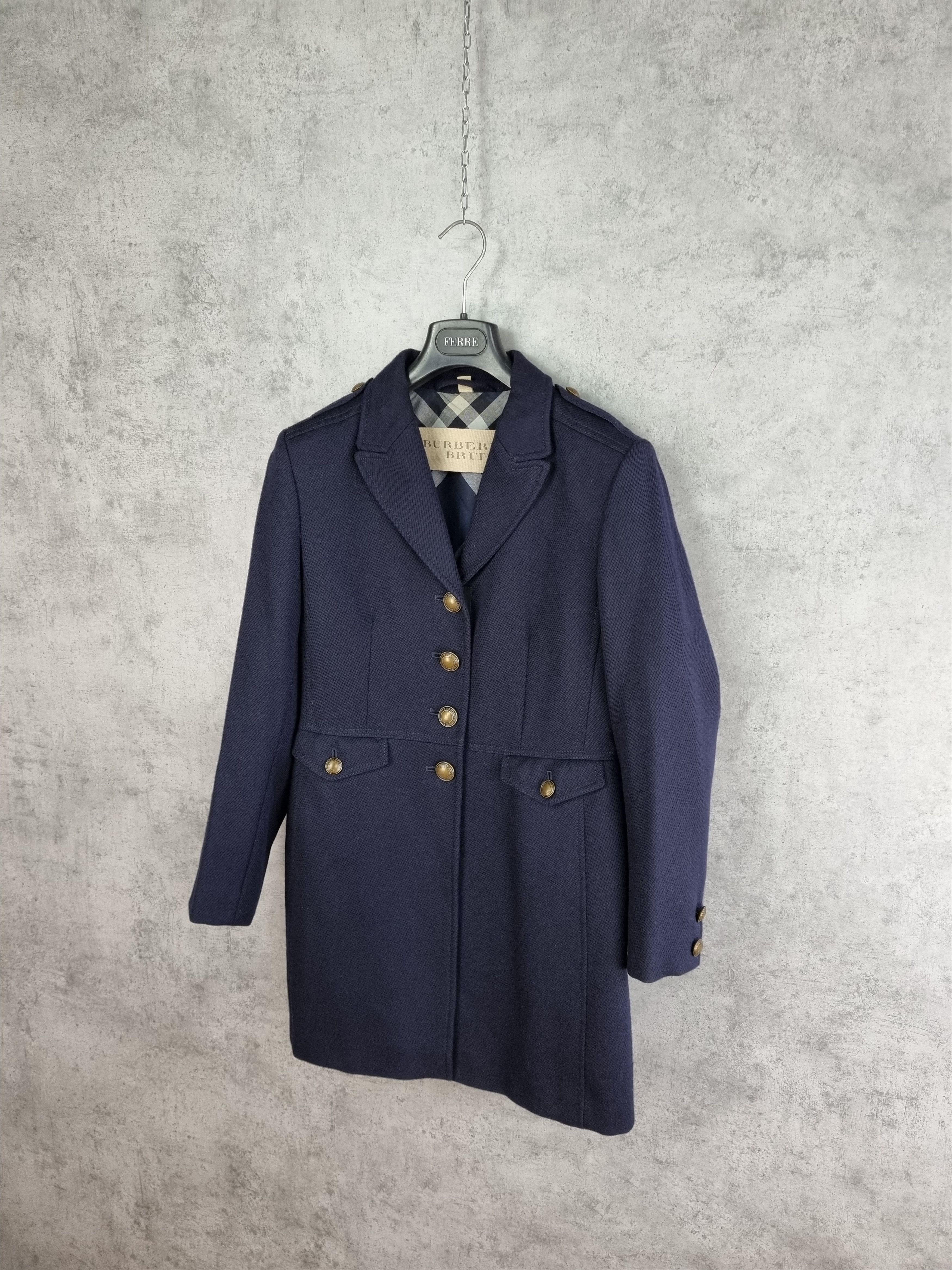 Burberry × Burberry Prorsum Rare Burberry Brit Military Navy Wool Coat Size M / US 6-8 / IT 42-44 - 5 Thumbnail