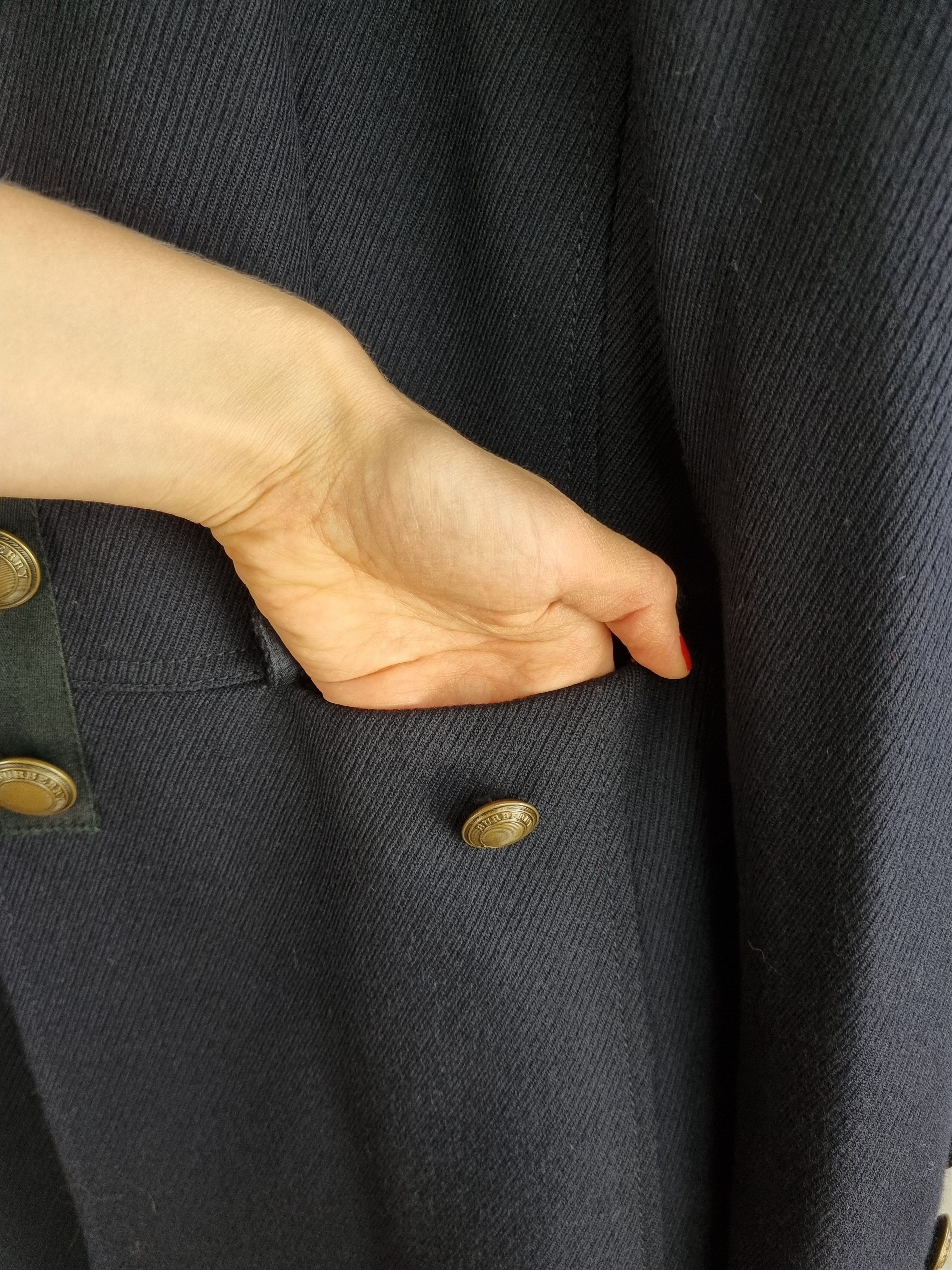 Burberry × Burberry Prorsum Rare Burberry Brit Military Navy Wool Coat Size M / US 6-8 / IT 42-44 - 13 Thumbnail