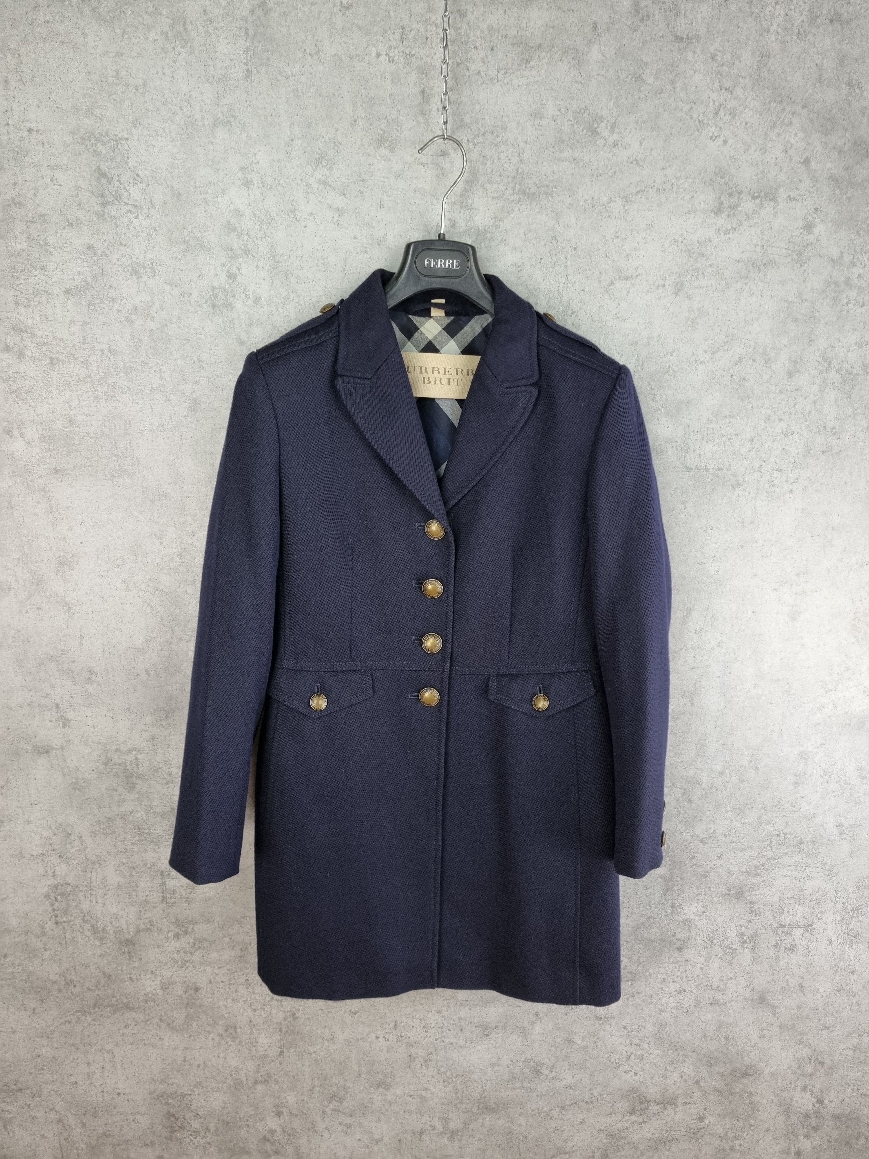 Burberry × Burberry Prorsum Rare Burberry Brit Military Navy Wool Coat Size M / US 6-8 / IT 42-44 - 4 Thumbnail
