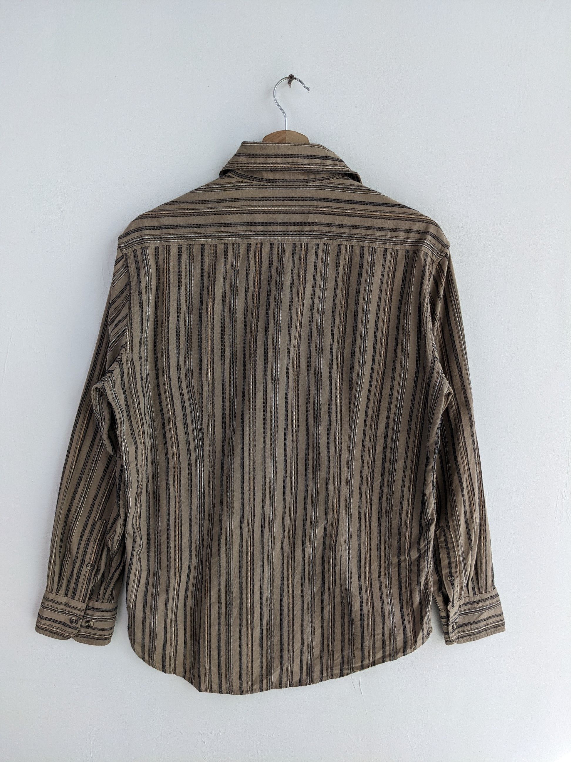 Designer × Japanese Brand × Vintage 🇯🇵 Vintage 90s Kansai Jeans Hickory Shirt Button Up Size US M / EU 48-50 / 2 - 11 Thumbnail