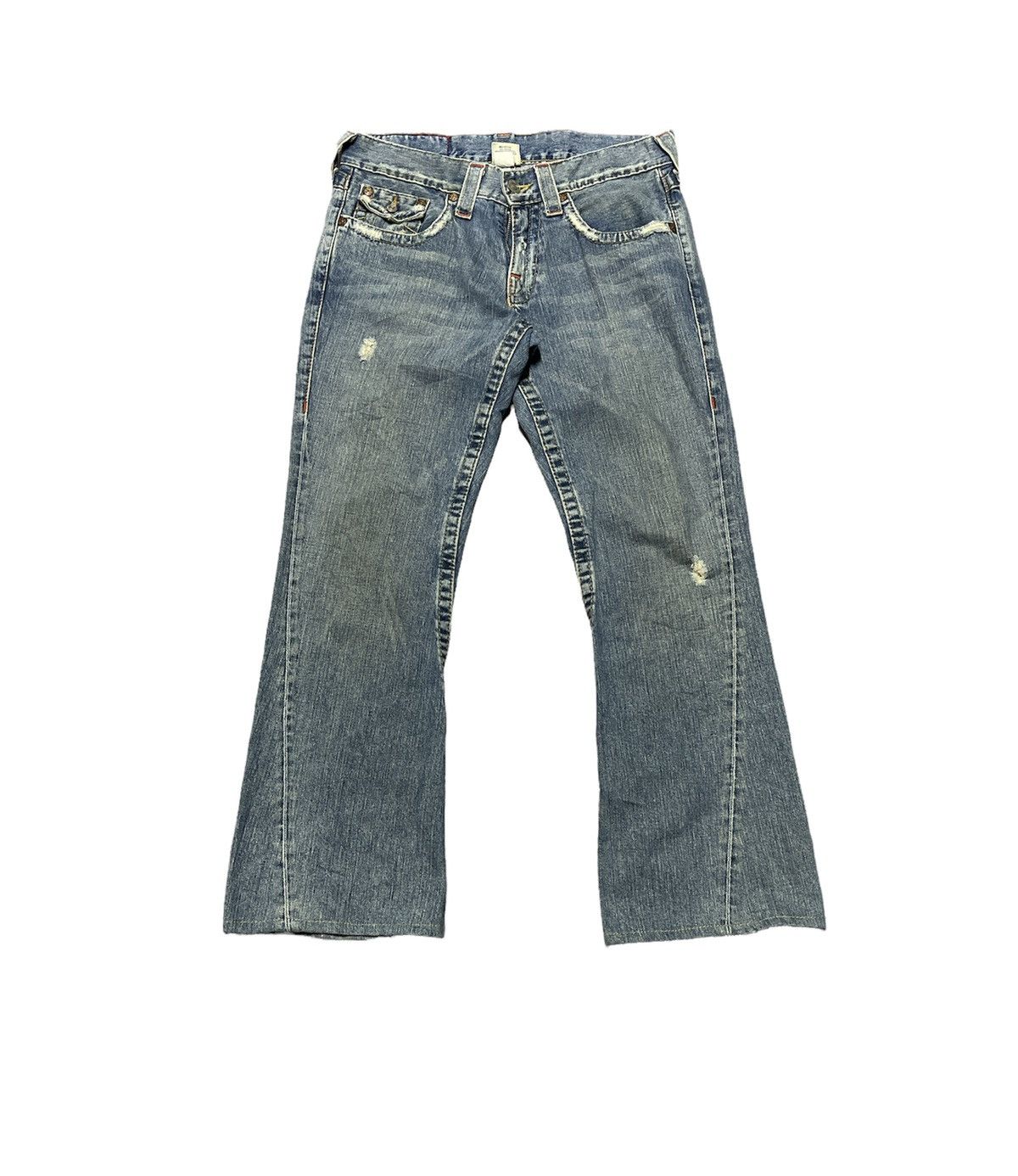 image of Distressed Denim x Made In USA Vintage True Religion Jeans Bootgat in Denim, Men's (Size 34)
