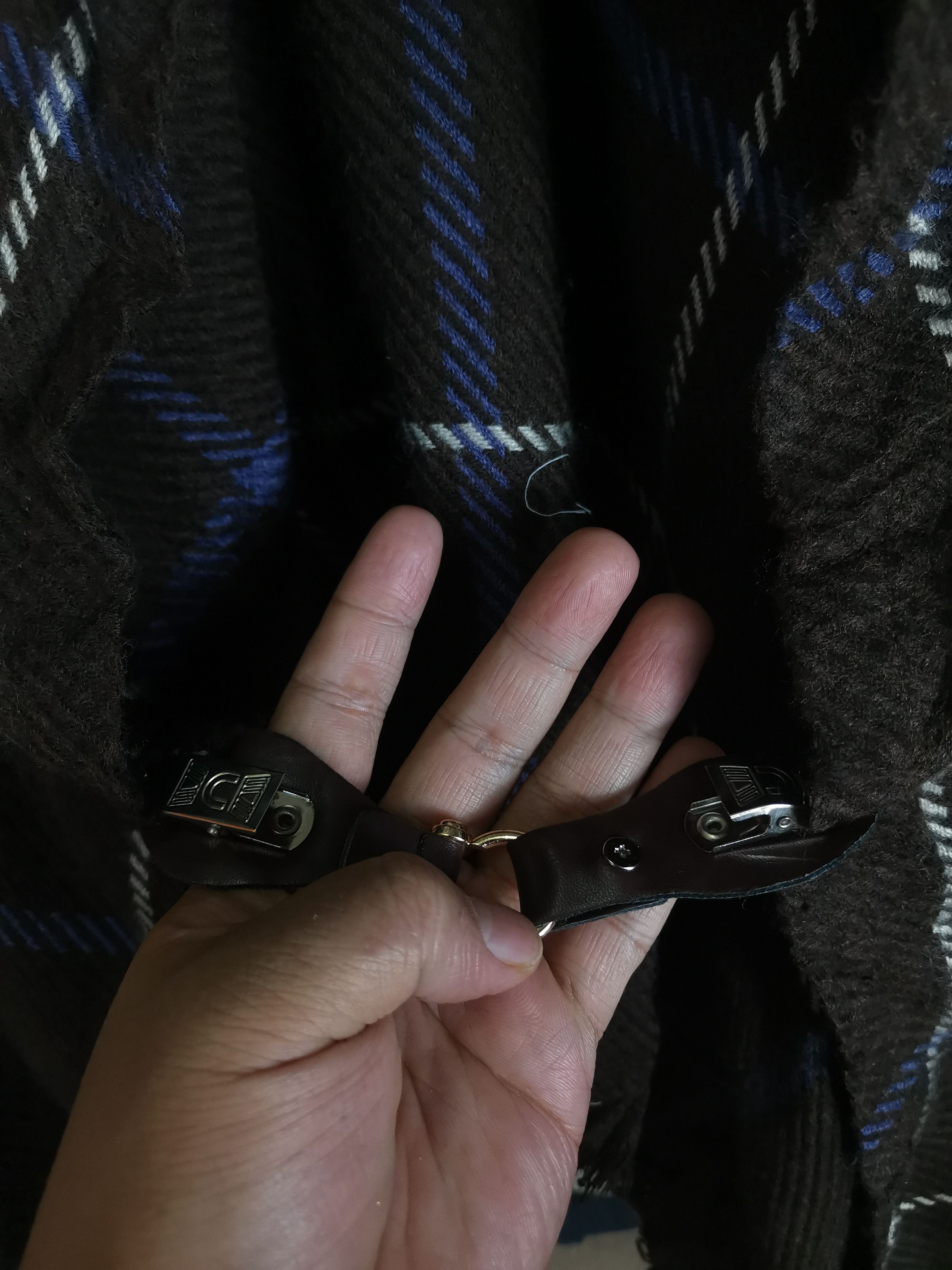 Designer × Japanese Brand Vintage Japanese Brand Poncho Checker Long Sleeve Size ONE SIZE - 3 Thumbnail
