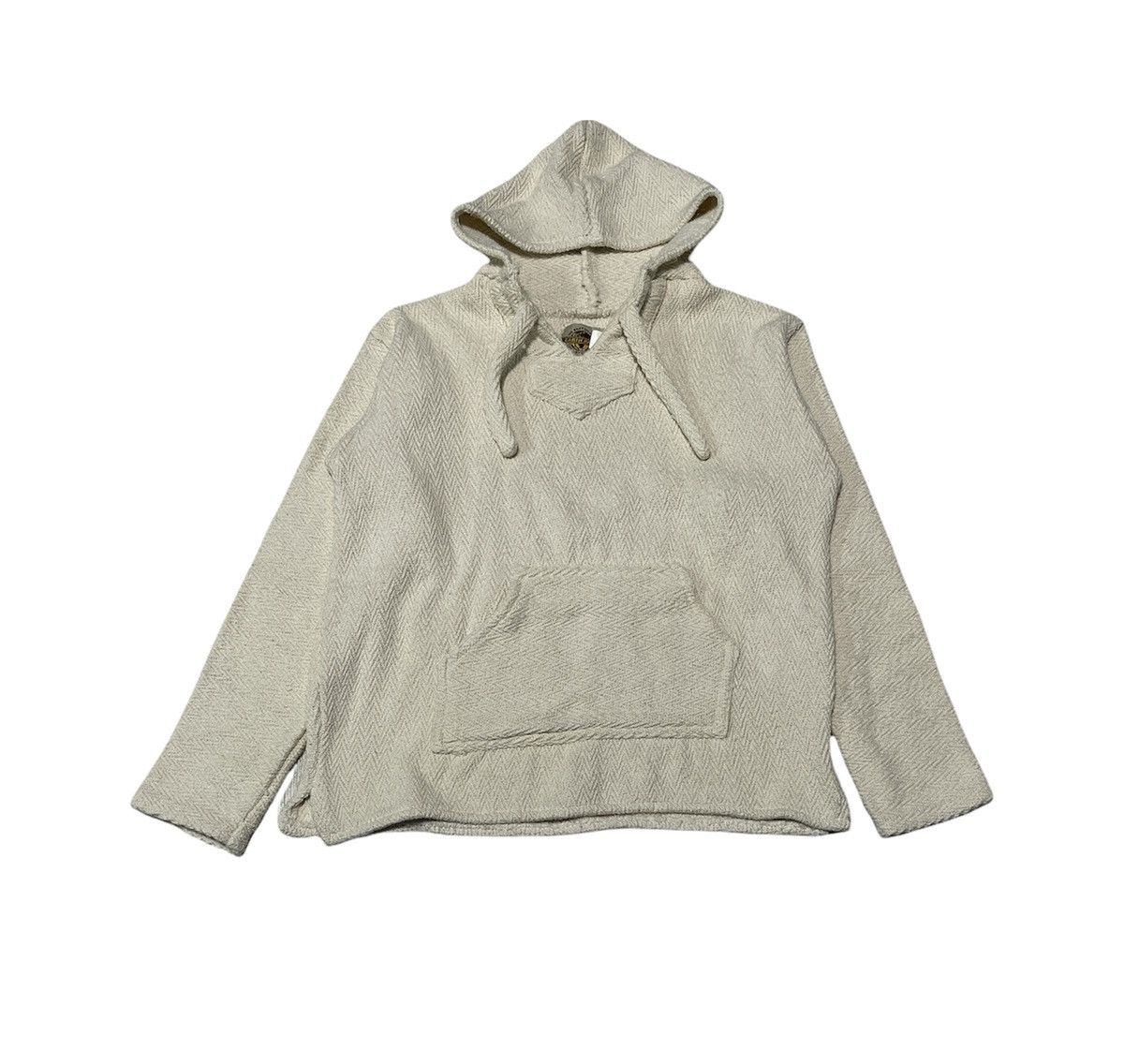 image of Archival Clothing x Earth Ragz Vintage Earth Ragz Knitwear Hoodie in Cream, Men's (Size Small)