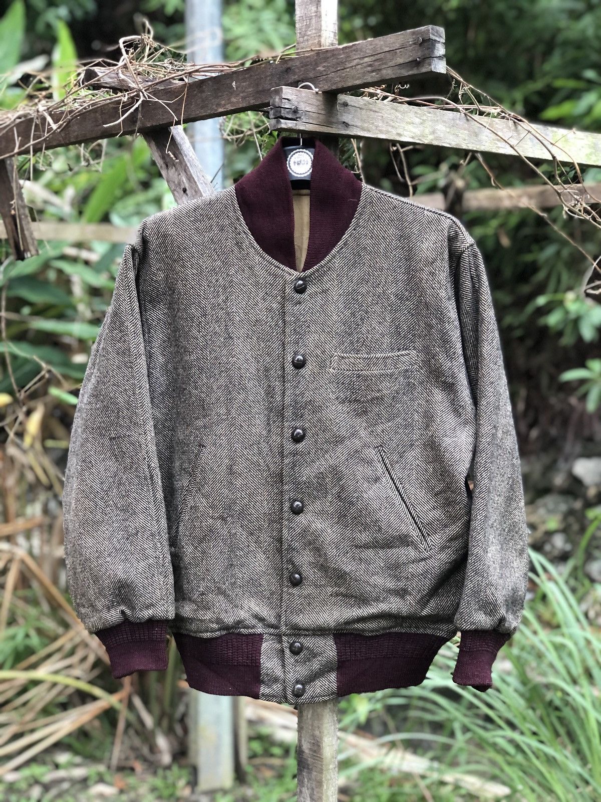 image of Vintage 80's Reversible Bomber Style Jacket By Tozai.sen-I, Men's (Size Medium)