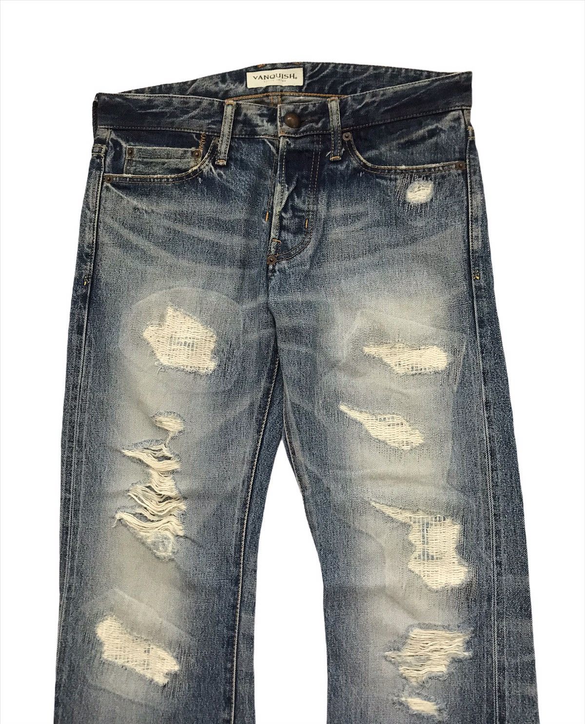 Vanquish Vanquish Tokyo Patchwork Distressed Selvedge Jeans Size US 32 / EU 48 - 2 Thumbnail