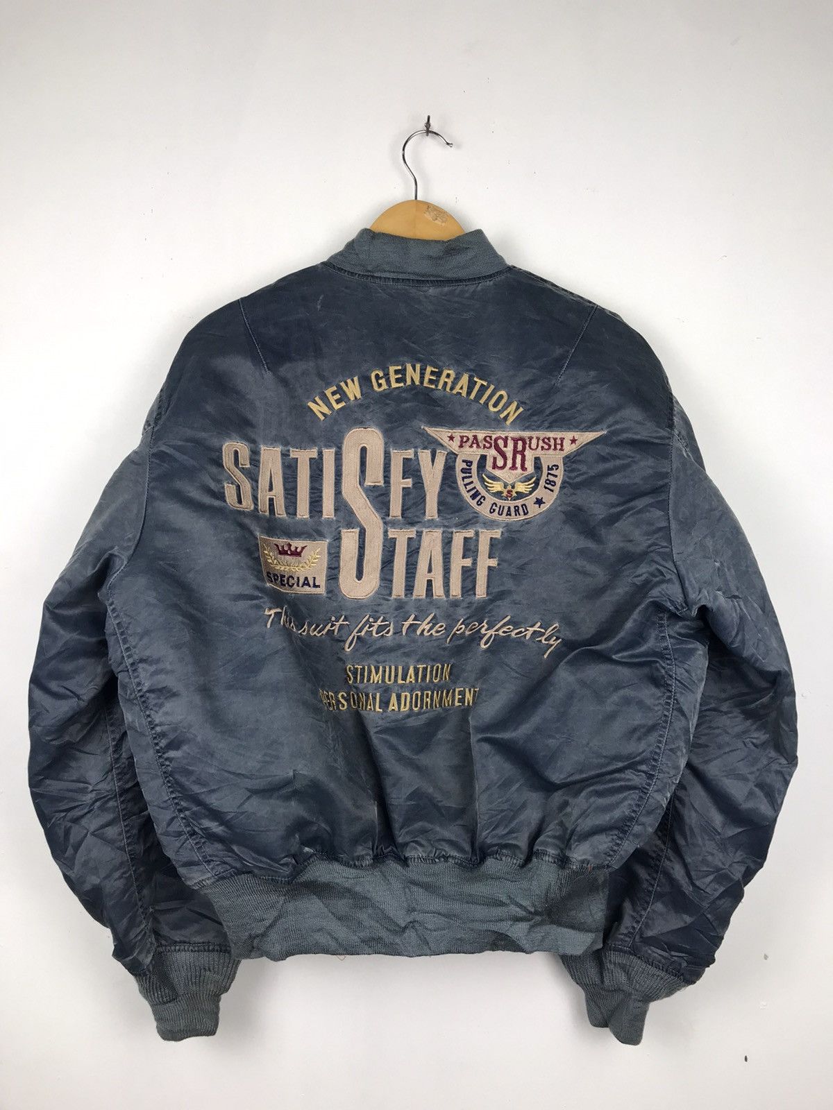 Japanese Brand × Vintage Vintage MA-1 PassRush Pulling Guard bomber jacket Size US L / EU 52-54 / 3 - 2 Thumbnail