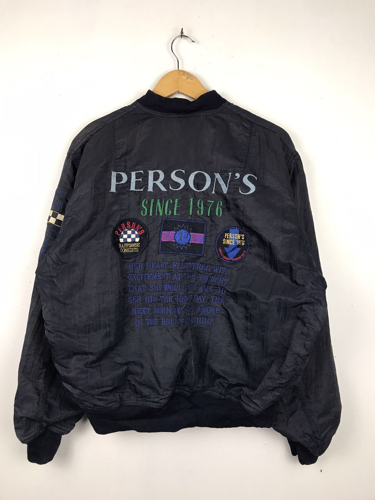 Japanese Brand × PERSON'S × Vintage Person's rare Streetwear Patch Bomber Jacket Size US XL / EU 56 / 4 - 2 Thumbnail