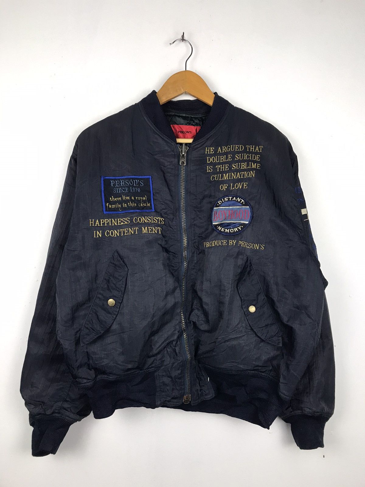 Japanese Brand × PERSON'S × Vintage Person's rare Streetwear Patch Bomber Jacket Size US XL / EU 56 / 4 - 1 Thumbnail
