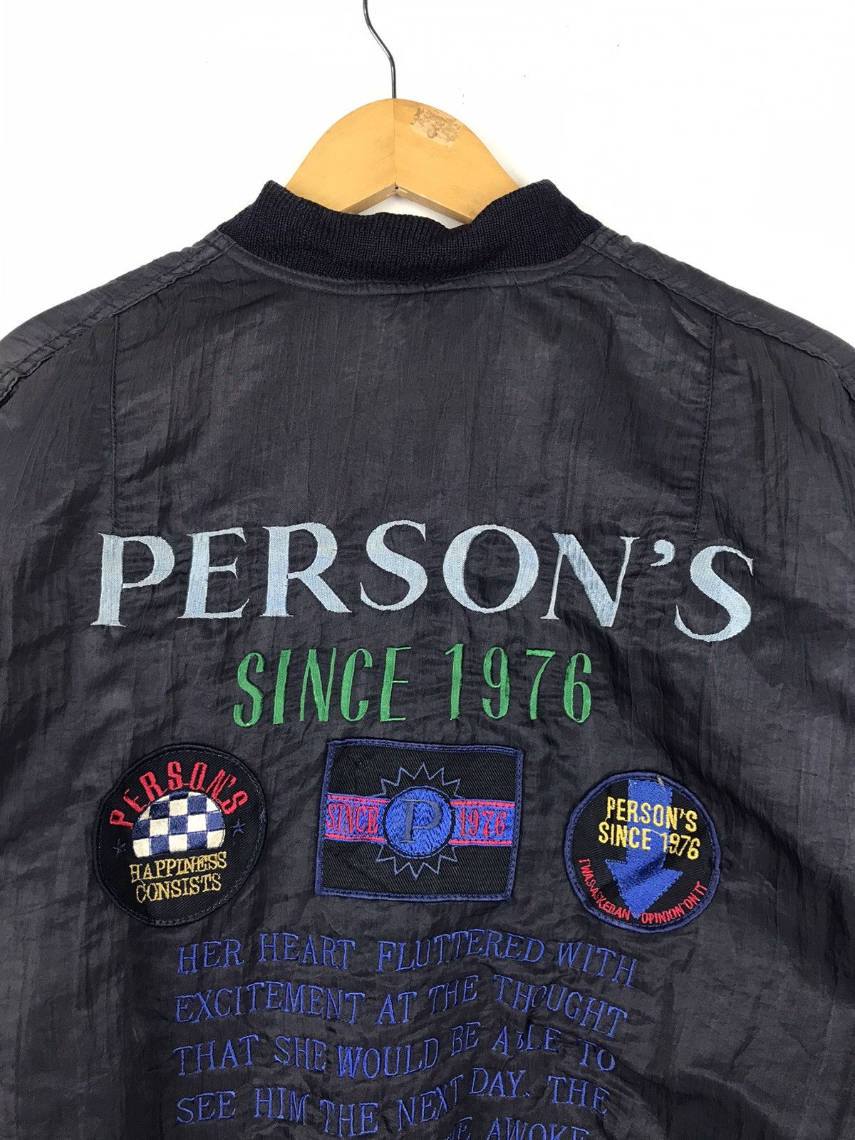 Japanese Brand × PERSON'S × Vintage Person's rare Streetwear Patch Bomber Jacket Size US XL / EU 56 / 4 - 7 Thumbnail
