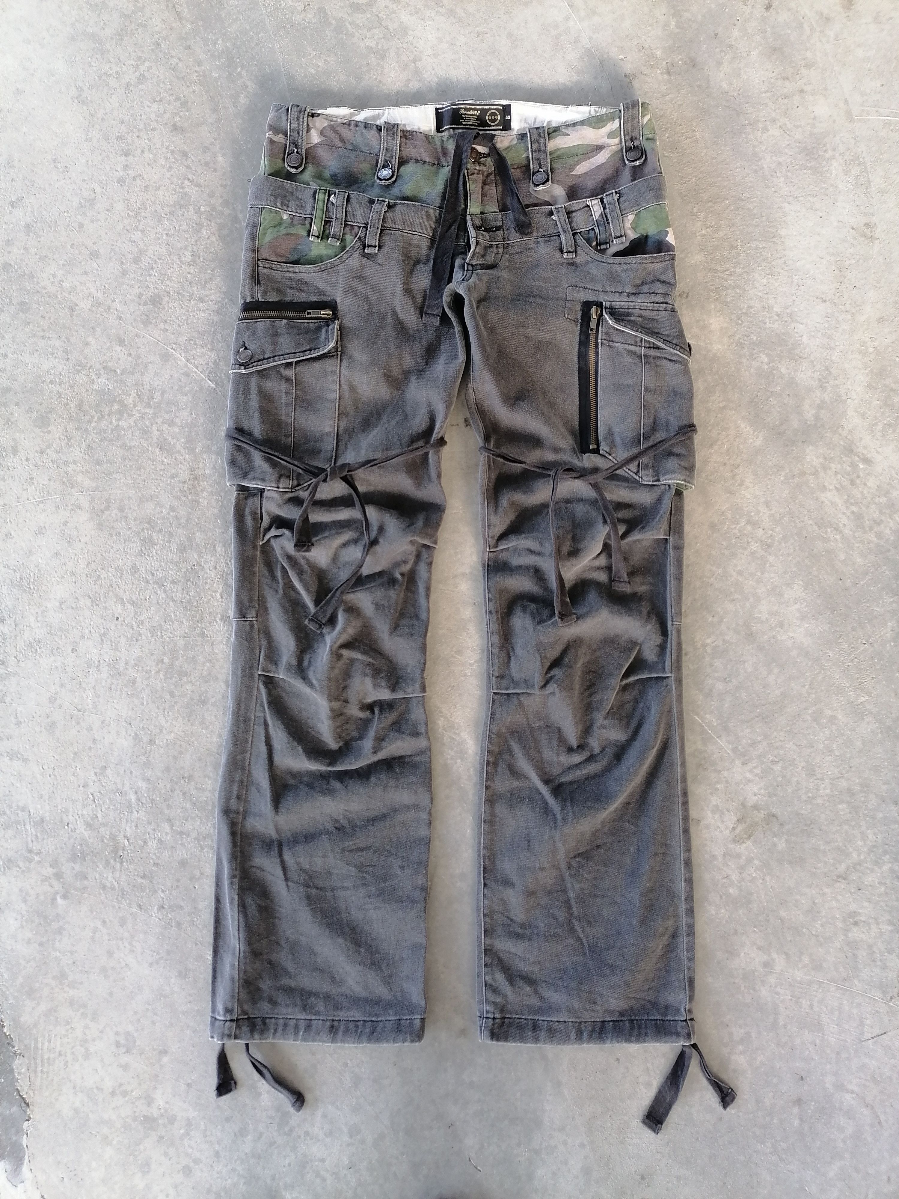 20471120 × Hysteric Glamour Breathmint Double Waist Low Rise Tactical Cargo Pants Size US 33 - 2 Thumbnail