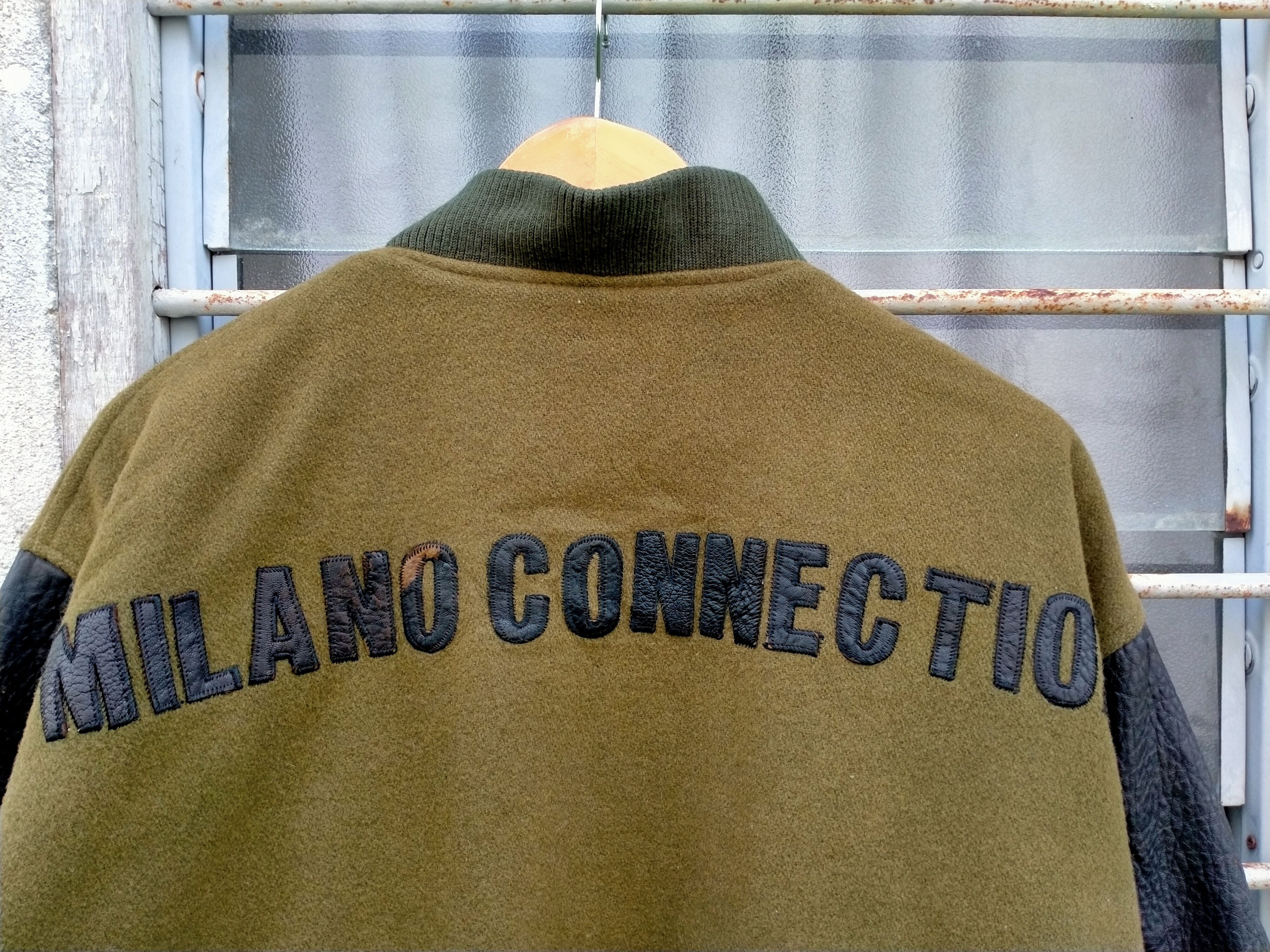 Vintage Distressed MILANO CONNECTION spellout varsity jacket Size US M / EU 48-50 / 2 - 8 Thumbnail