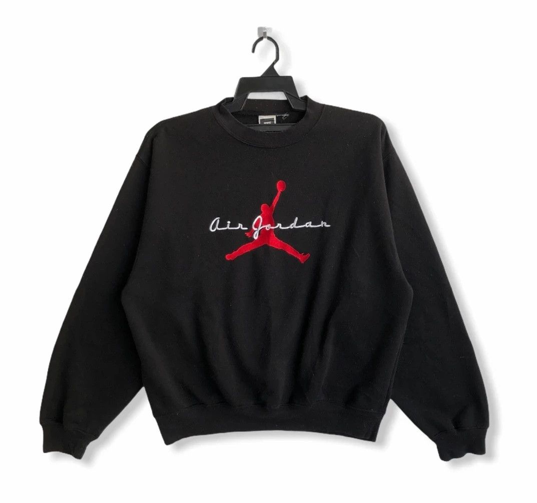 image of Jordan Nike vintage 90’S Nike Air Jordan Big Logo Sweatshirt in Black, Men's (Size Medium)