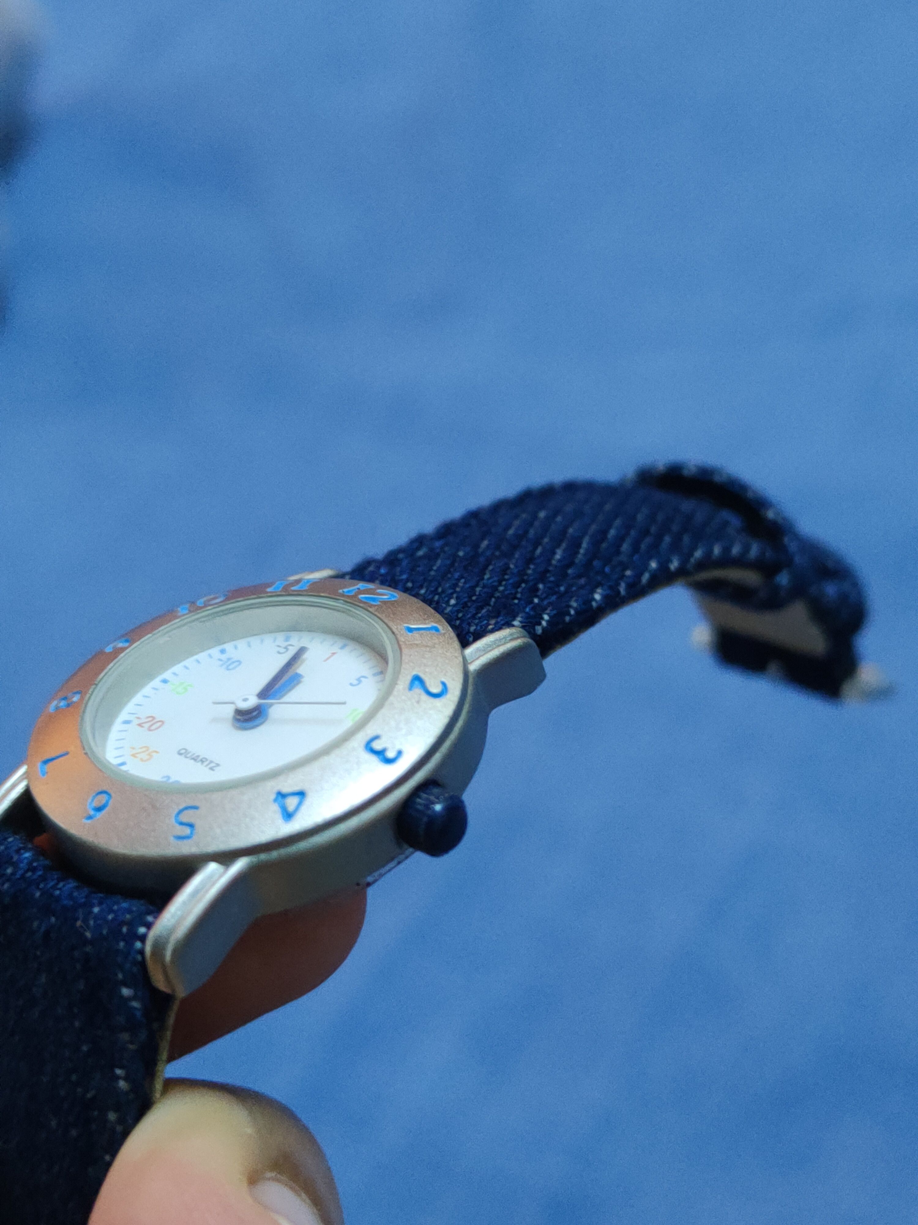 Japanese Brand Cyrillus Quartz Dark Blue Denim Band Watch #J047S Size ONE SIZE - 4 Thumbnail