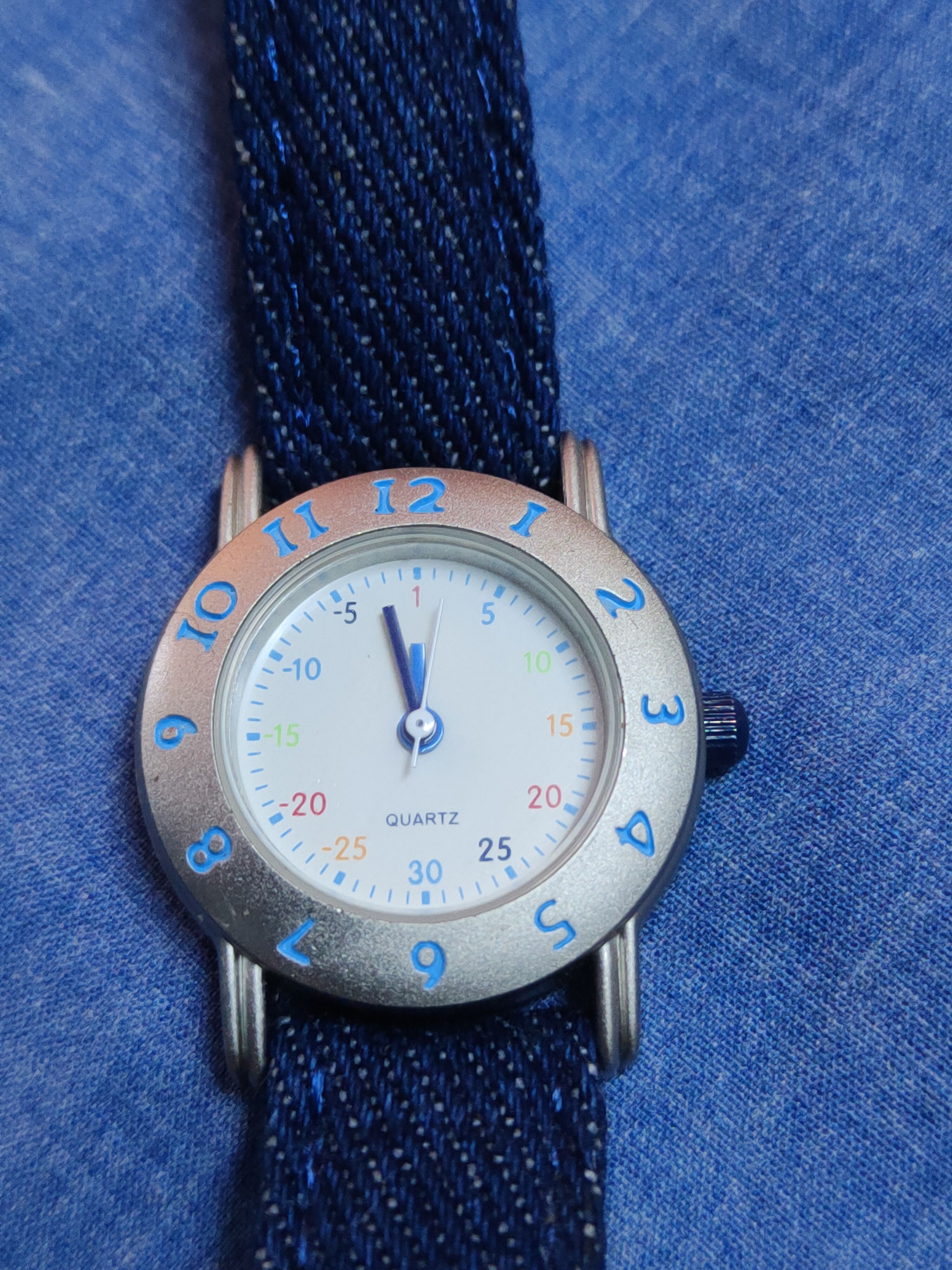 Japanese Brand Cyrillus Quartz Dark Blue Denim Band Watch #J047S Size ONE SIZE - 6 Thumbnail