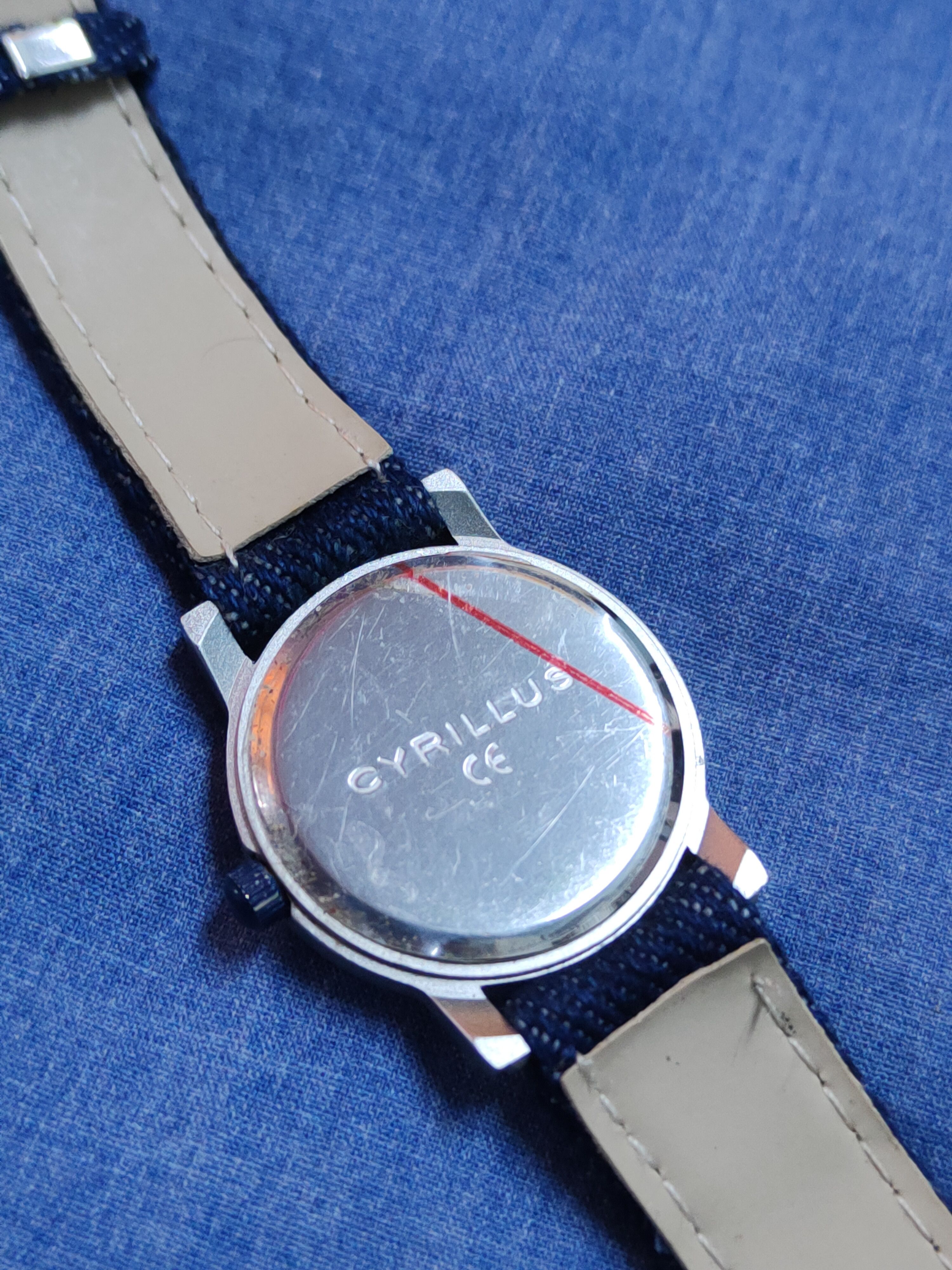 Japanese Brand Cyrillus Quartz Dark Blue Denim Band Watch #J047S Size ONE SIZE - 7 Thumbnail