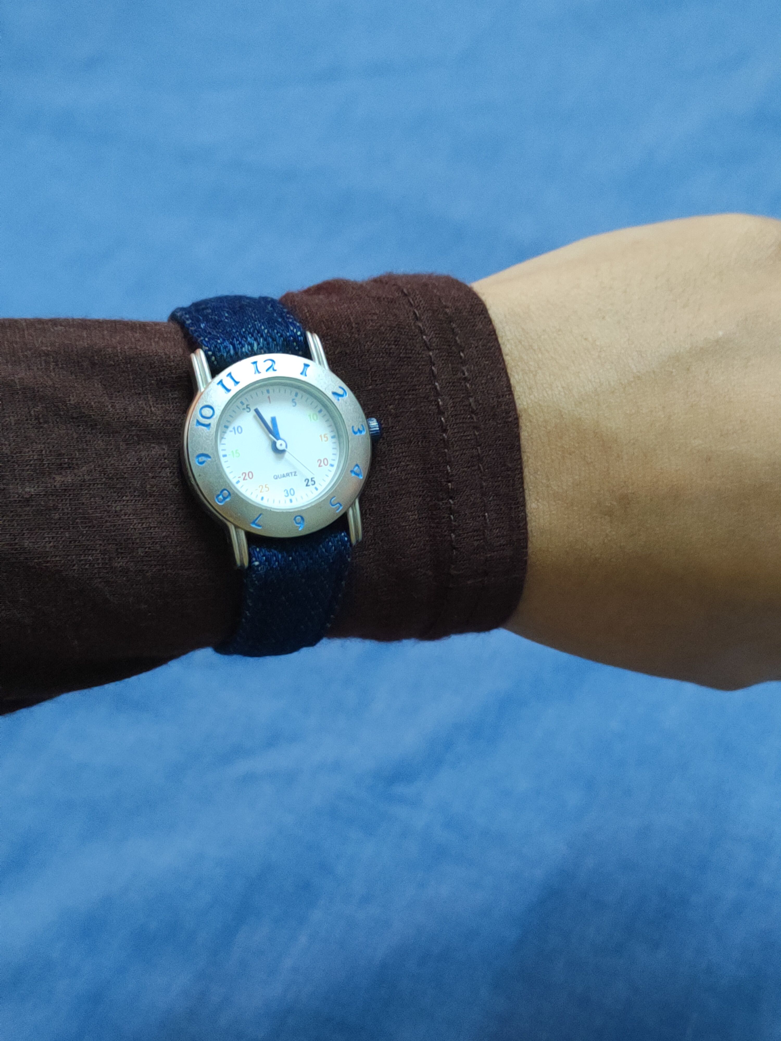 Japanese Brand Cyrillus Quartz Dark Blue Denim Band Watch #J047S Size ONE SIZE - 12 Thumbnail
