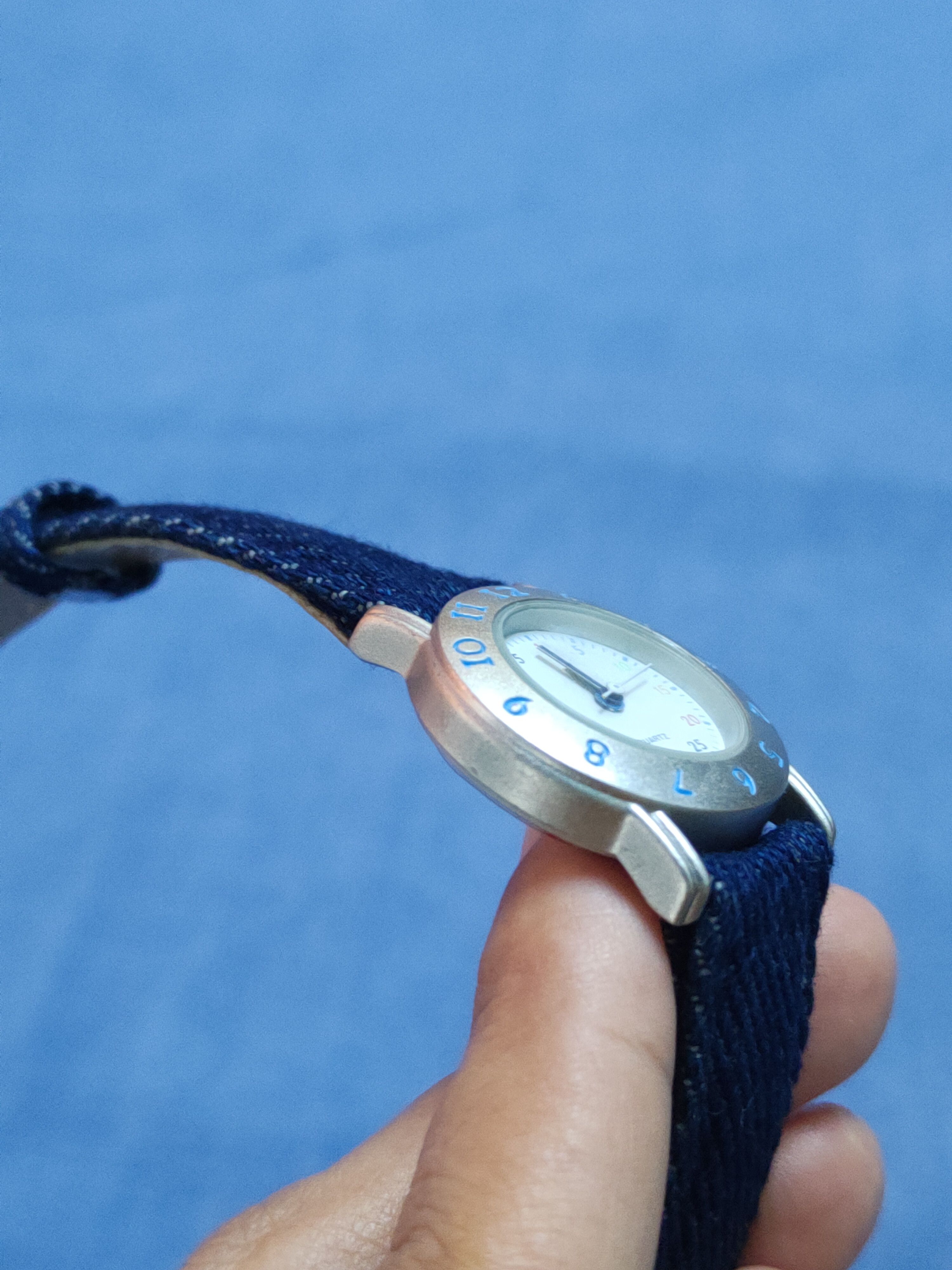 Japanese Brand Cyrillus Quartz Dark Blue Denim Band Watch #J047S Size ONE SIZE - 3 Thumbnail