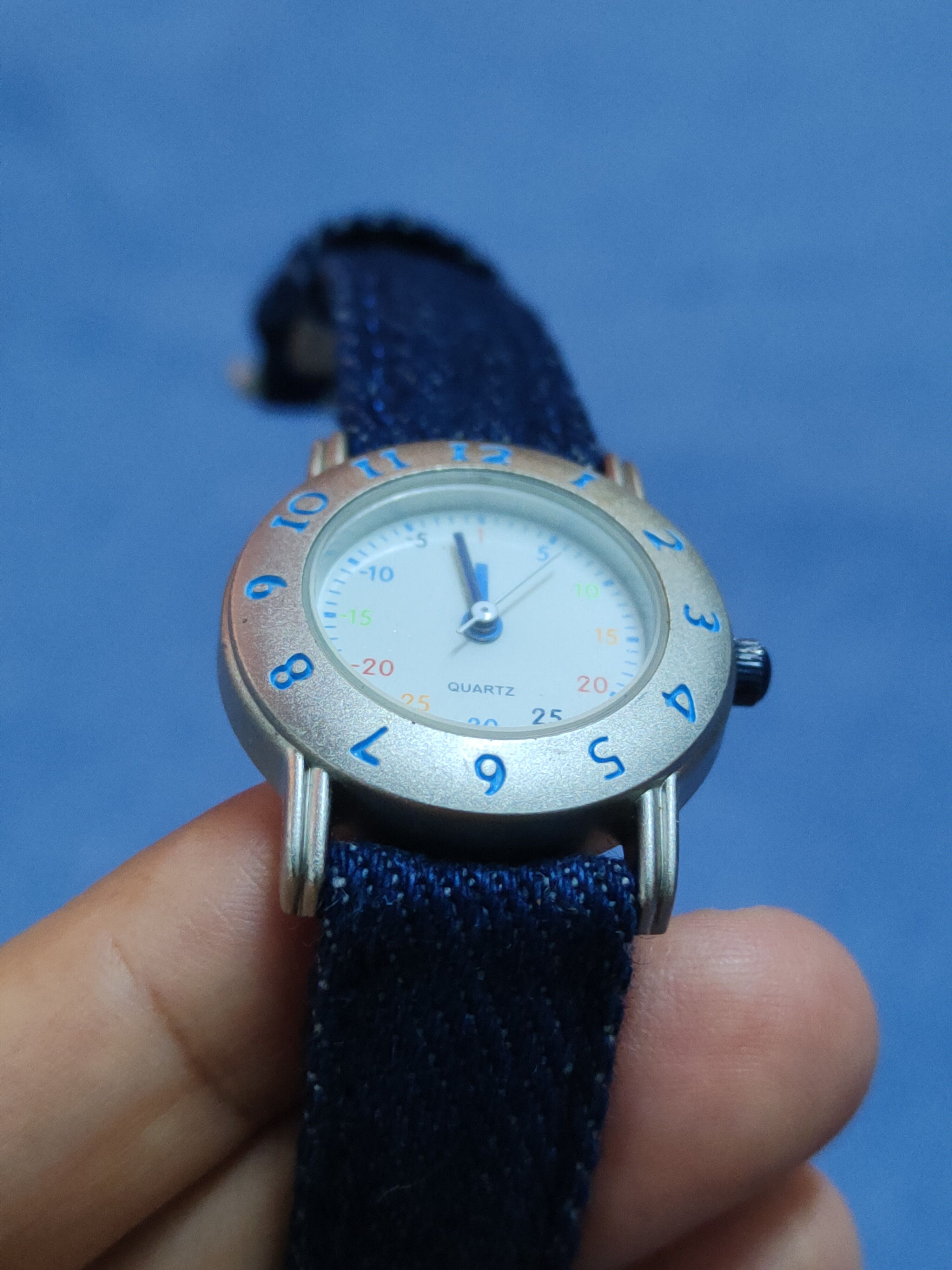 Japanese Brand Cyrillus Quartz Dark Blue Denim Band Watch #J047S Size ONE SIZE - 5 Thumbnail