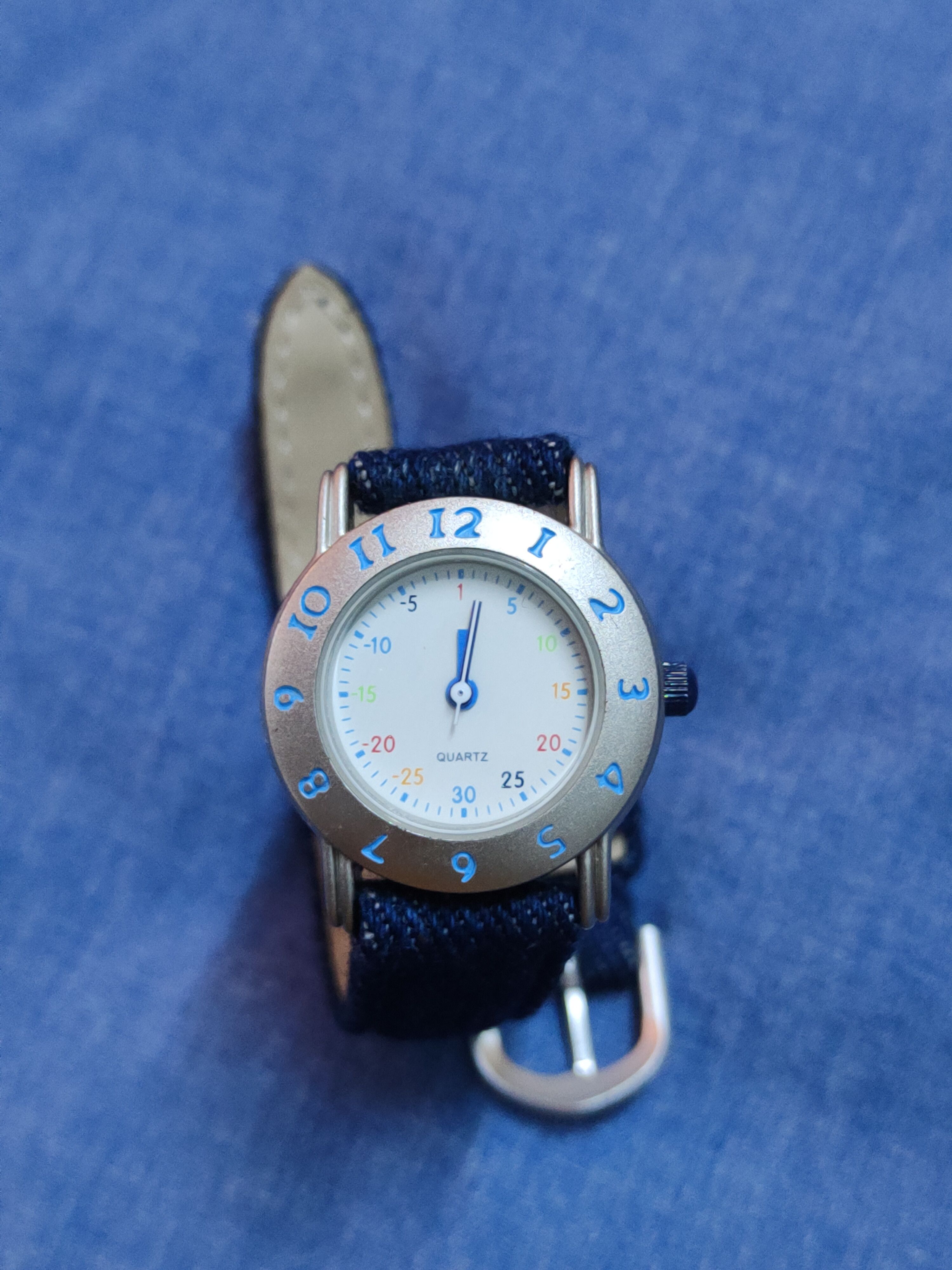 image of Vintage x Watch Cyrillus Quartz Dark Blue Denim Band Watch J047S, Women's