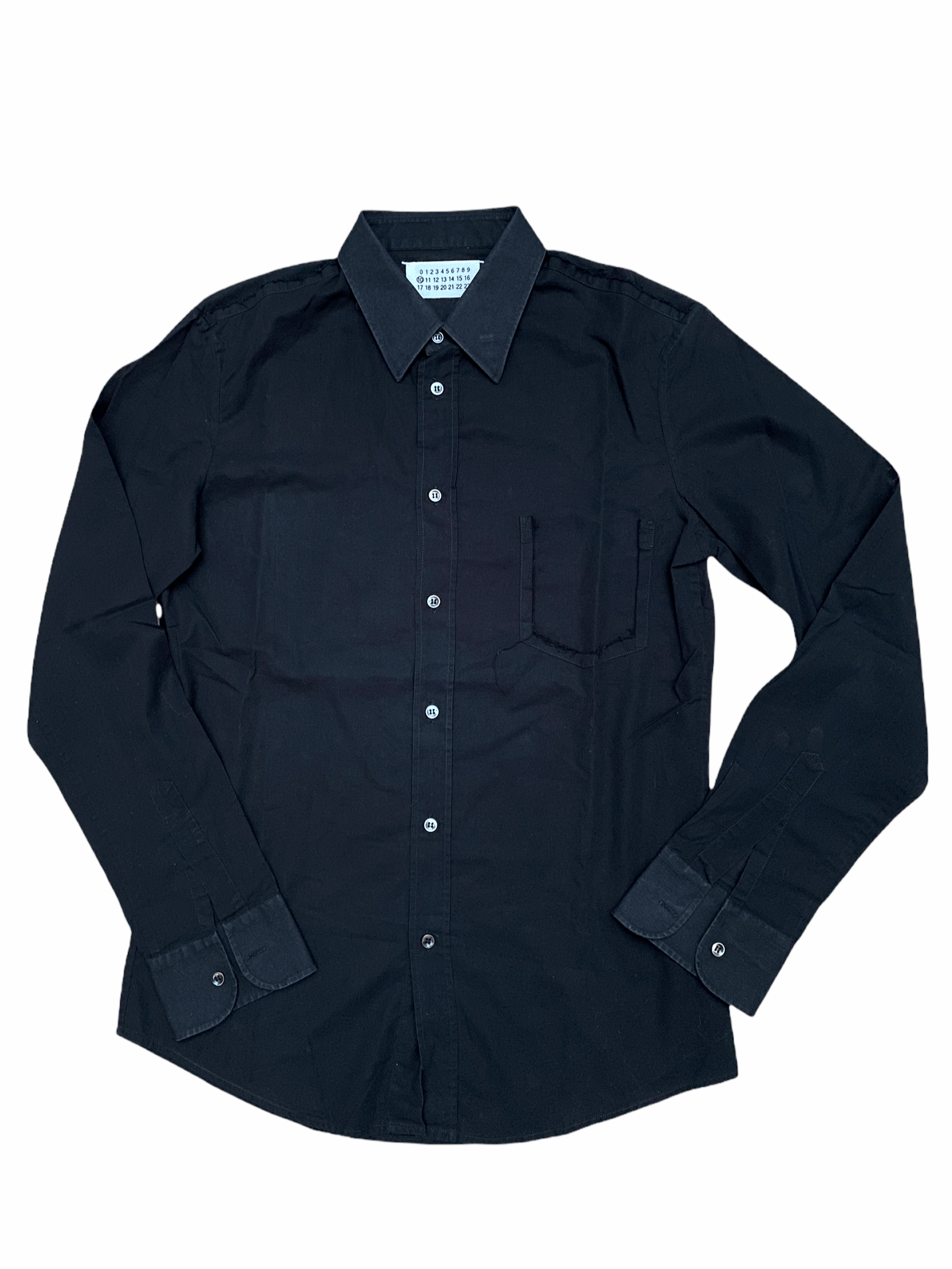 image of Maison Margiela Black Fringed Shirt, Men's (Size Medium)