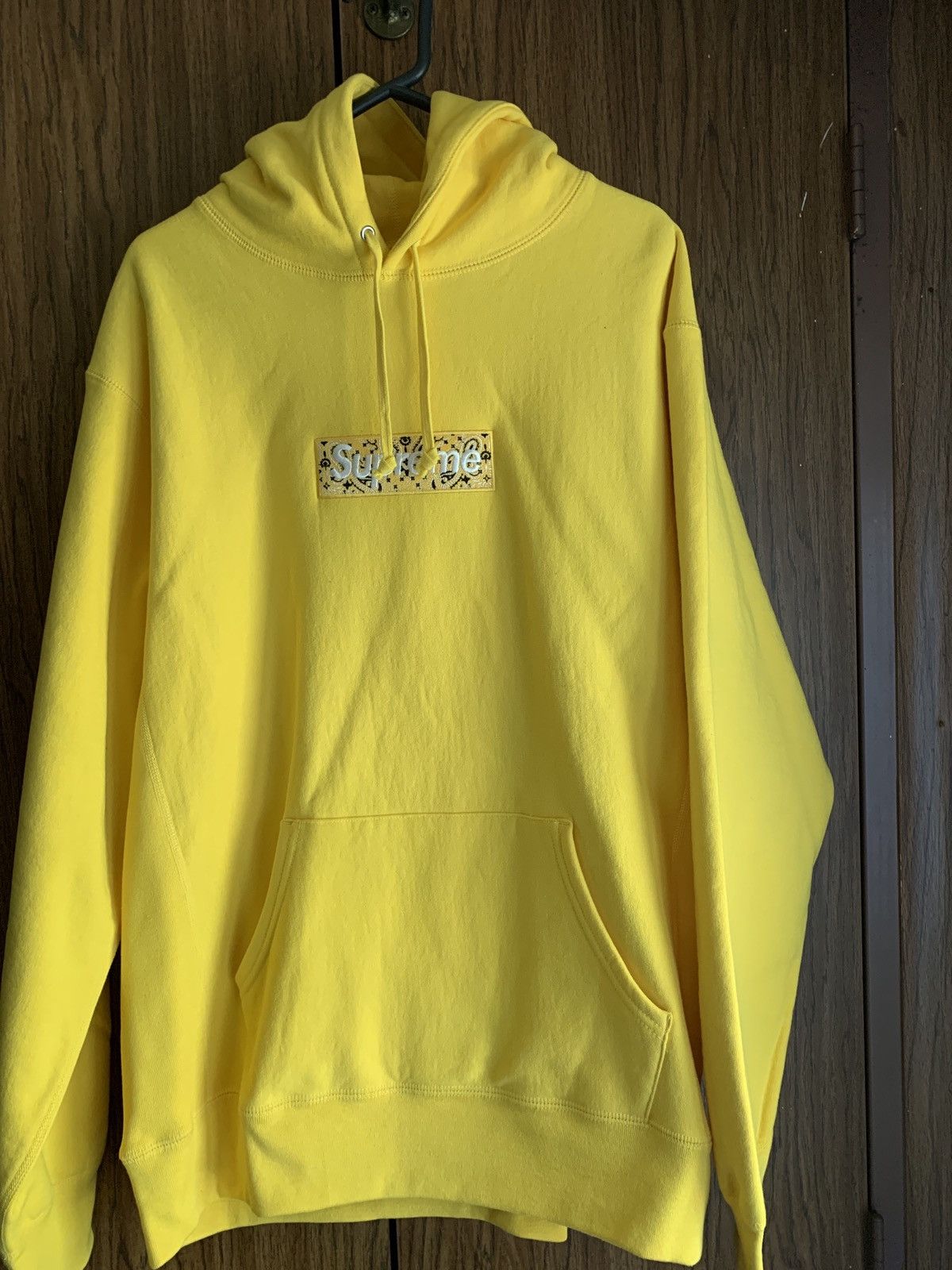 image of Supreme Yellow Bandana Paisley Hoodie, Men's (Size XL)