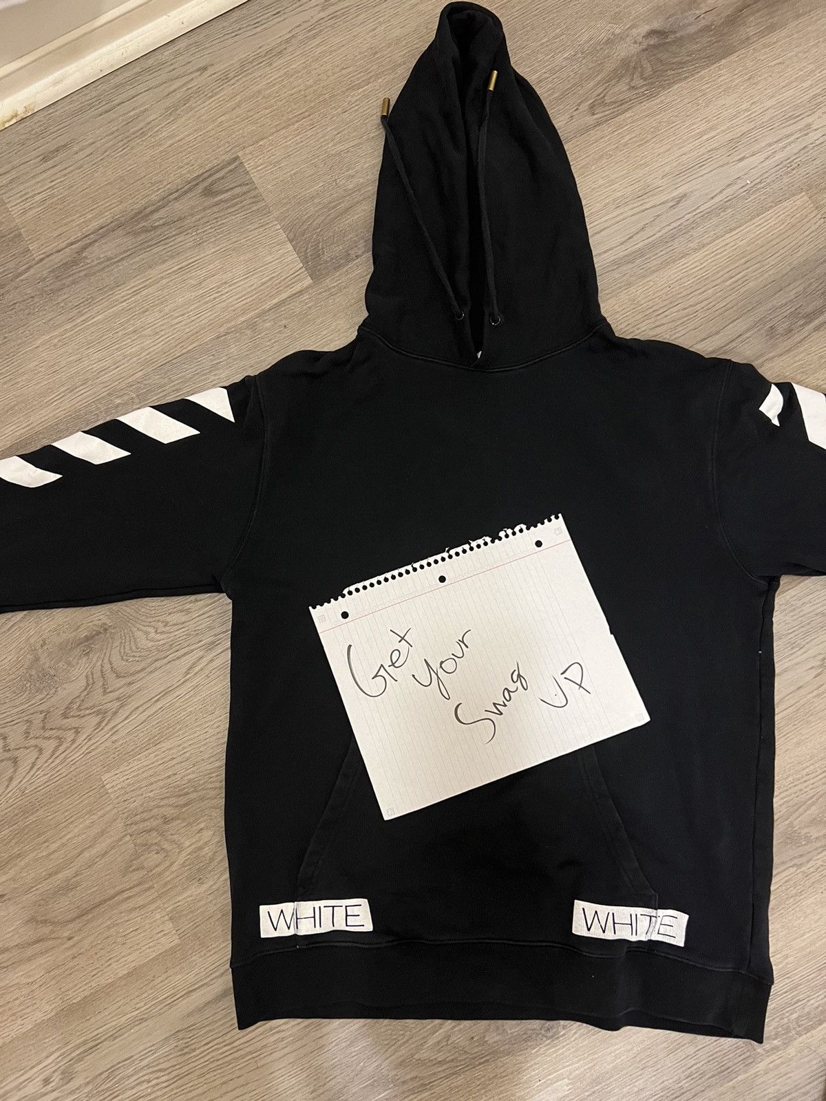 Off-White Off-White Blue Collar Hoodie - Classic Off White Size US L / EU 52-54 / 3 - 2 Thumbnail