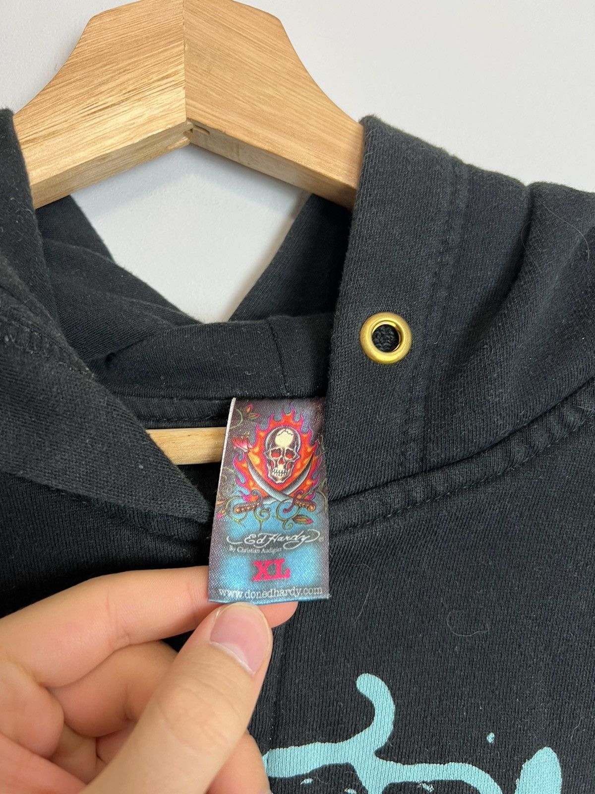 Christian Audigier Rare Vintage Y2K Ed Hardy Surfs Skeleton Hoodie Streetwear Size US XL / EU 56 / 4 - 4 Thumbnail