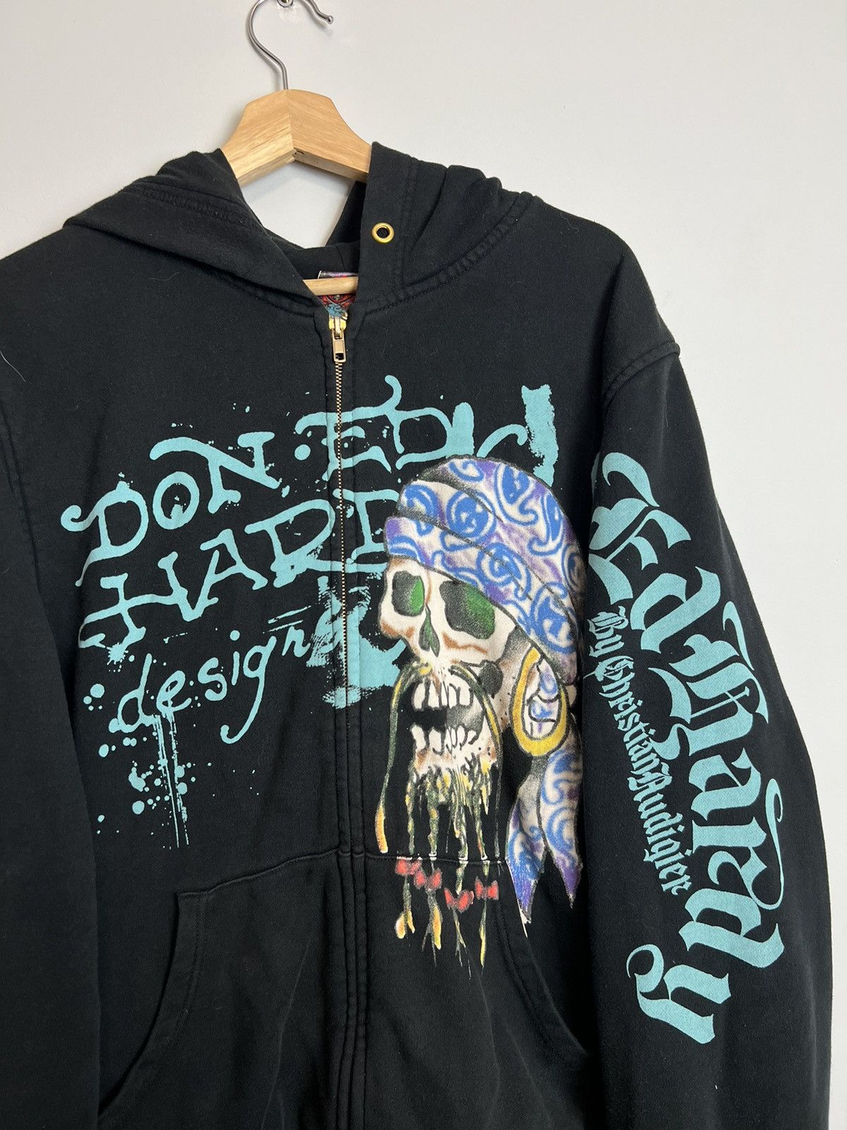 Christian Audigier Rare Vintage Y2K Ed Hardy Surfs Skeleton Hoodie Streetwear Size US XL / EU 56 / 4 - 3 Thumbnail