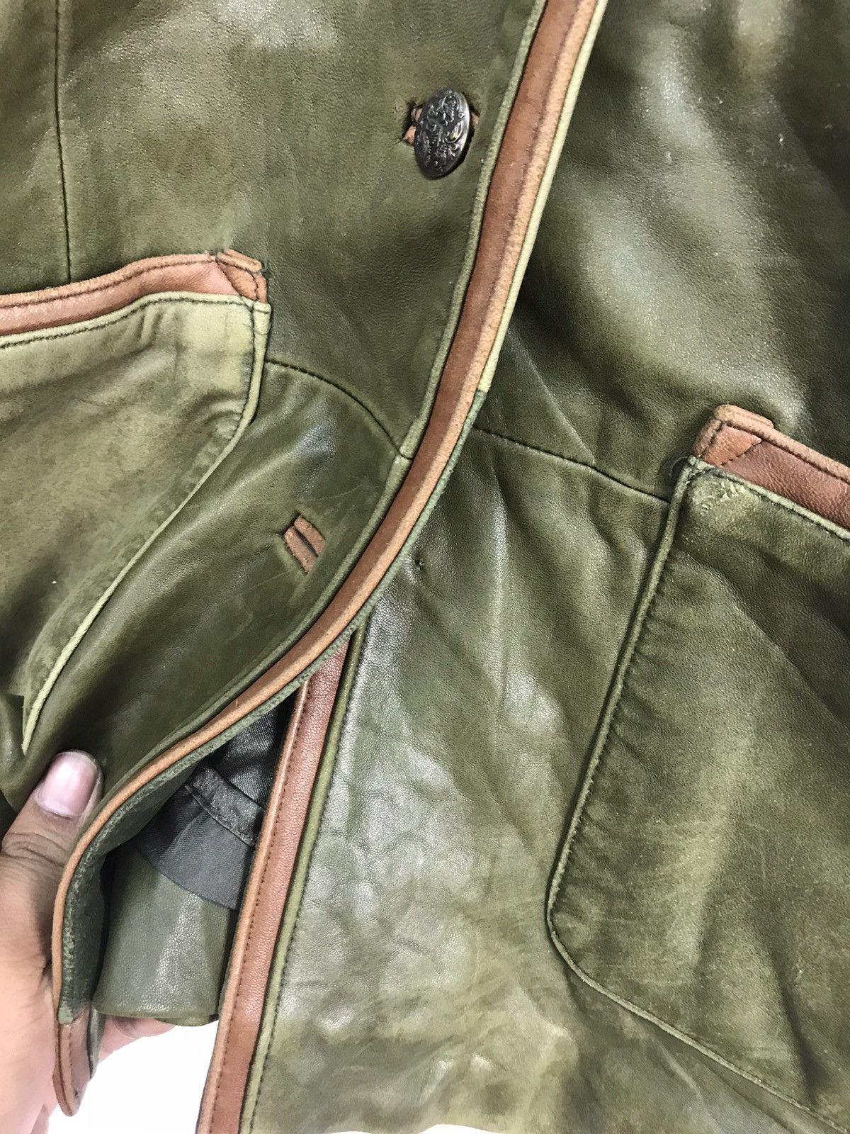 Leather × Other Leather button up distressed jacket by leather sound Size US M / EU 48-50 / 2 - 8 Thumbnail