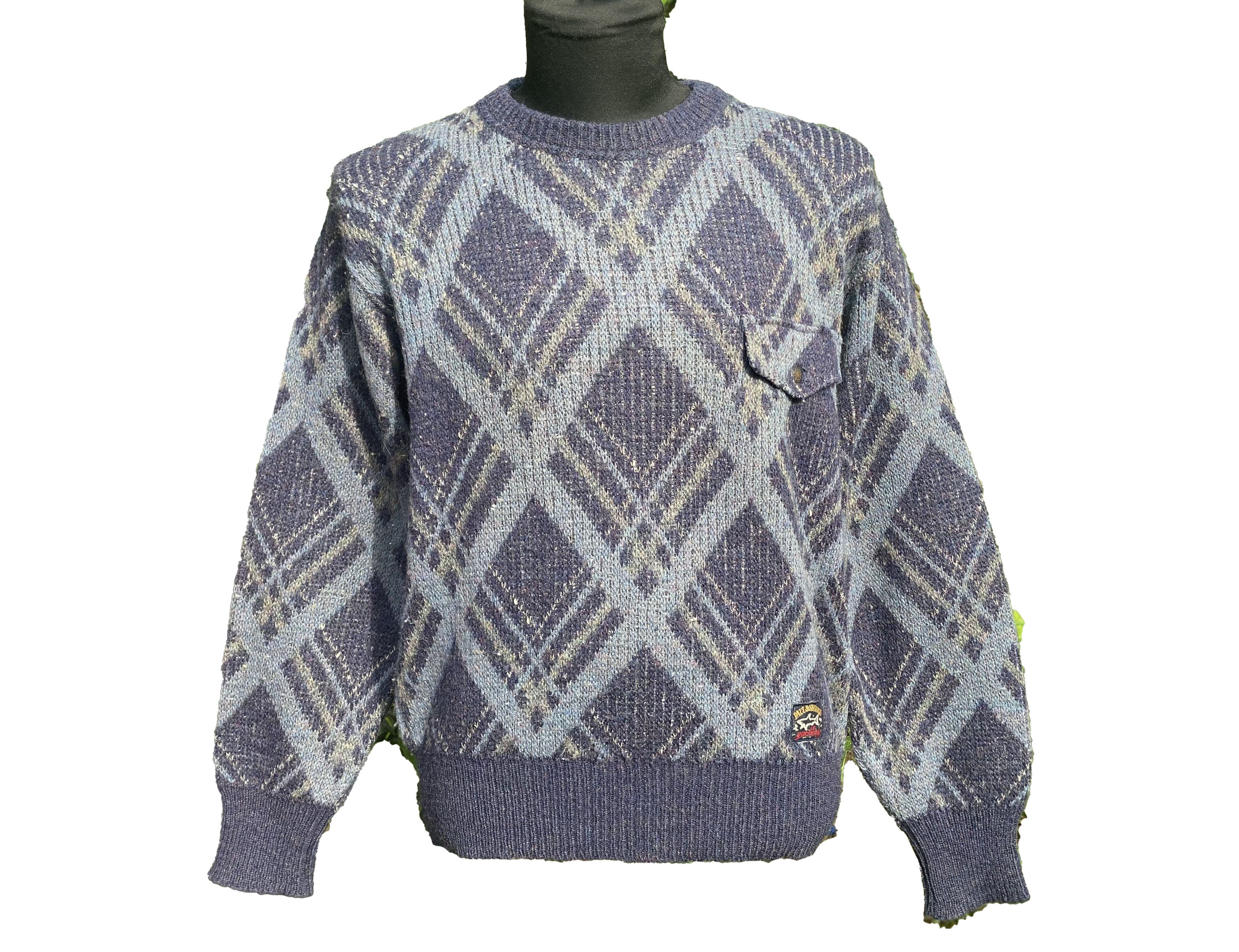 Knit PAUL SHARK Yachting Sports Sweater Retro Size M 48 50