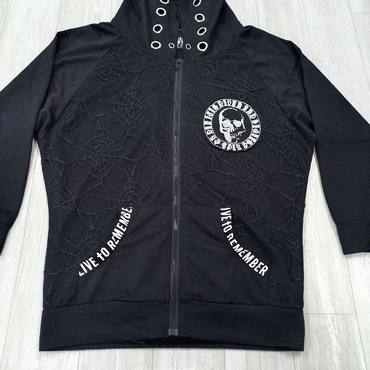 Japanese Brand Rich Or Die Skulls Punk Gothic Zipper Hoodie Size M / US 6-8 / IT 42-44 - 8 Thumbnail