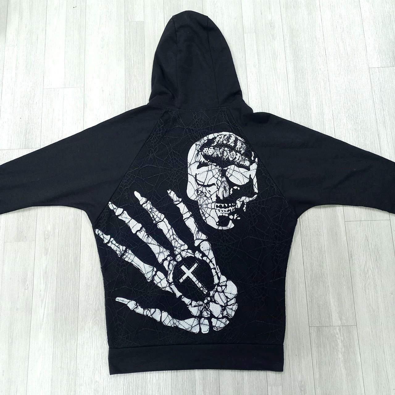 Japanese Brand Rich Or Die Skulls Punk Gothic Zipper Hoodie Size M / US 6-8 / IT 42-44 - 4 Thumbnail
