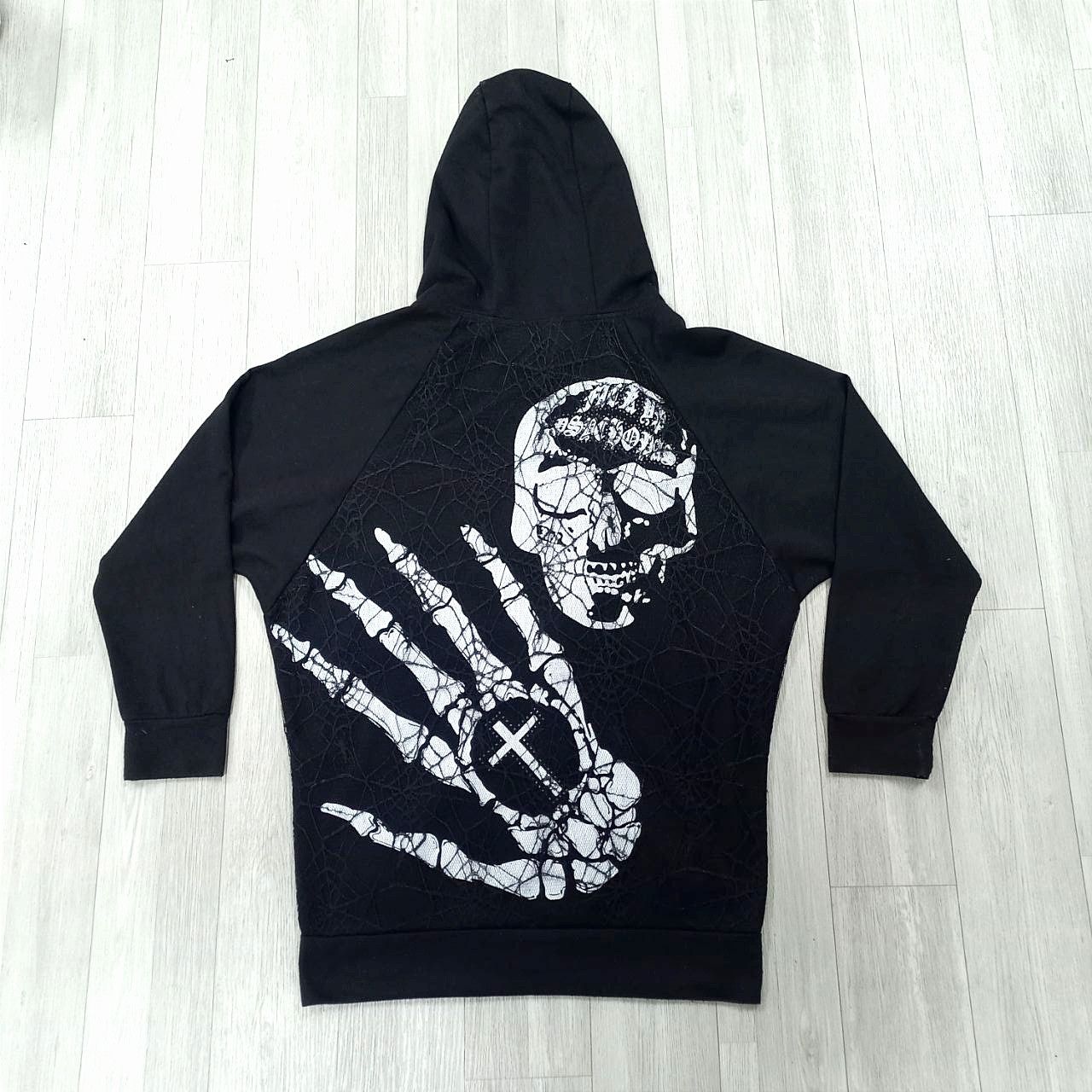 Japanese Brand Rich Or Die Skulls Punk Gothic Zipper Hoodie Size M / US 6-8 / IT 42-44 - 3 Thumbnail