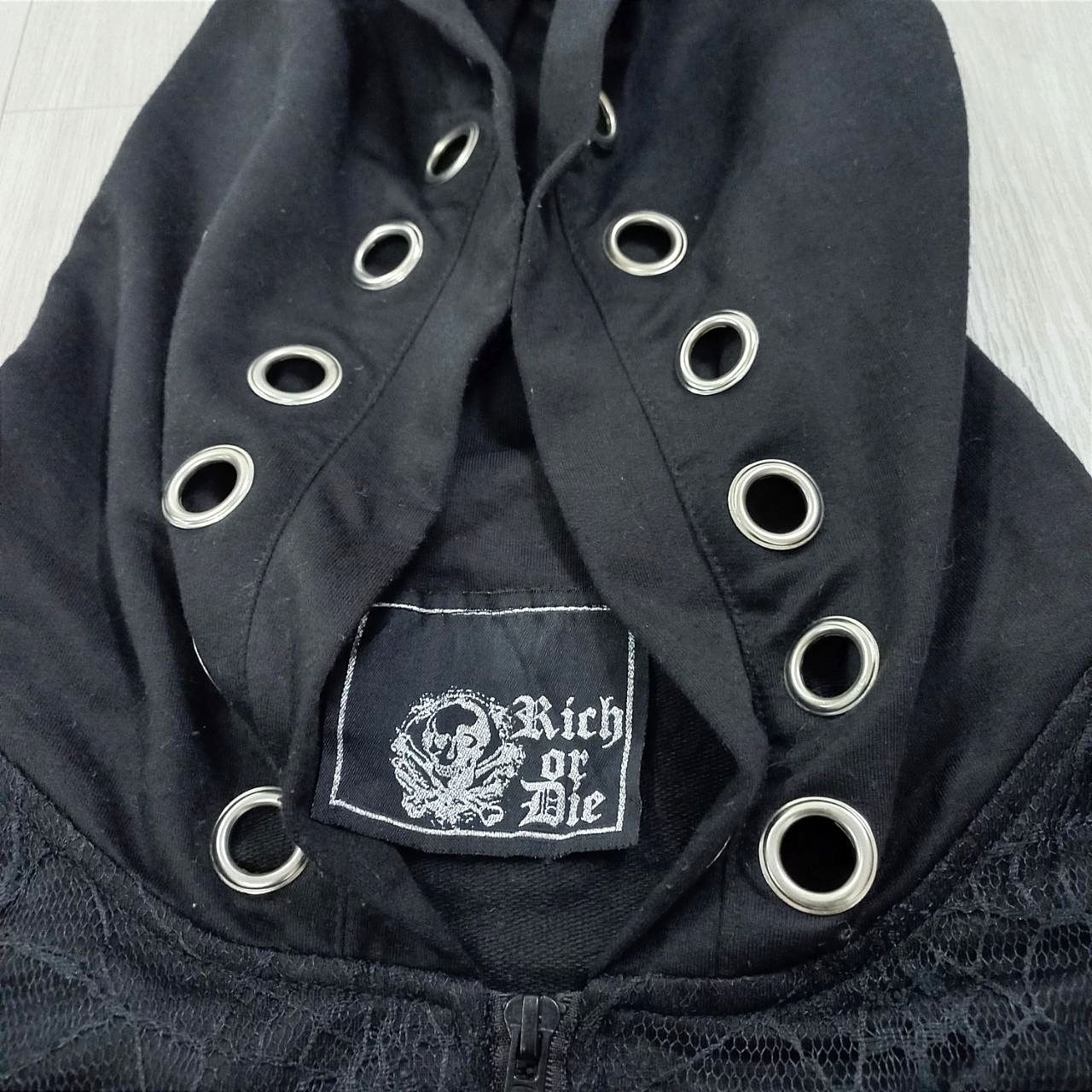 Japanese Brand Rich Or Die Skulls Punk Gothic Zipper Hoodie Size M / US 6-8 / IT 42-44 - 10 Thumbnail
