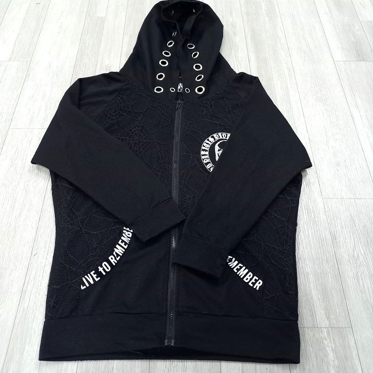 Japanese Brand Rich Or Die Skulls Punk Gothic Zipper Hoodie Size M / US 6-8 / IT 42-44 - 7 Thumbnail