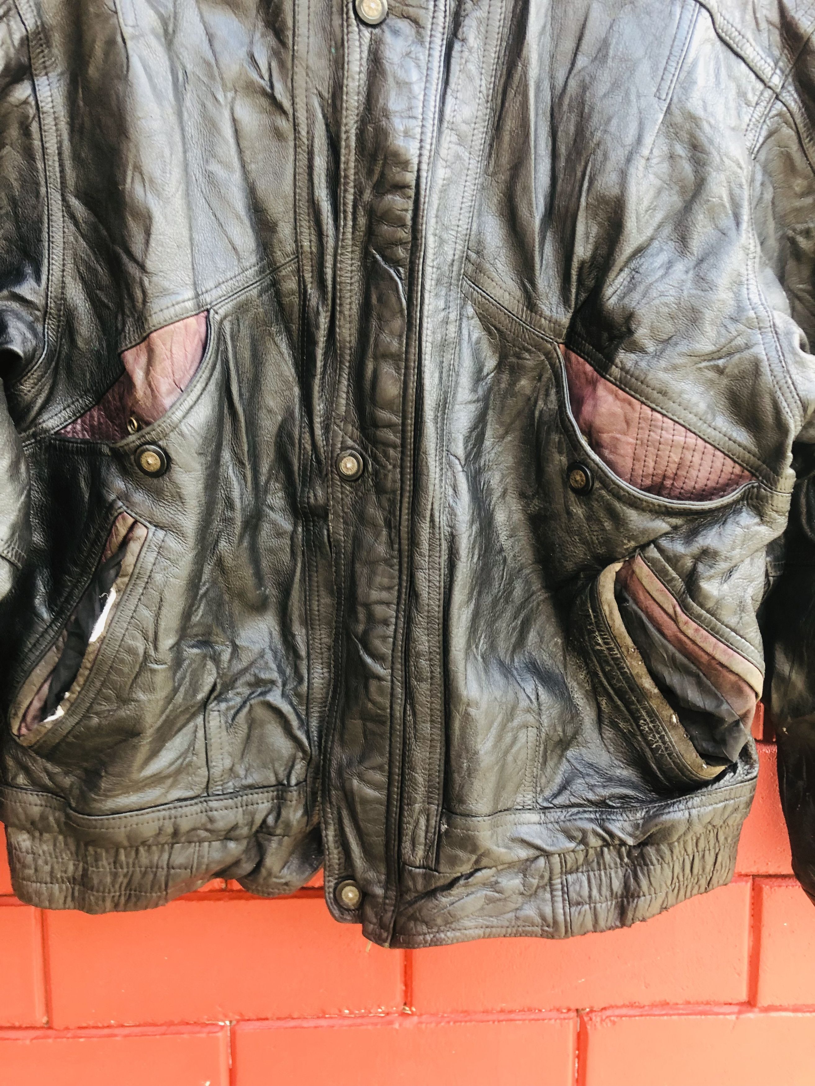 Japanese Brand × Vintage Vintage Dragon Harbor Designer Fashion Style Leather Jacket Size US L / EU 52-54 / 3 - 4 Thumbnail