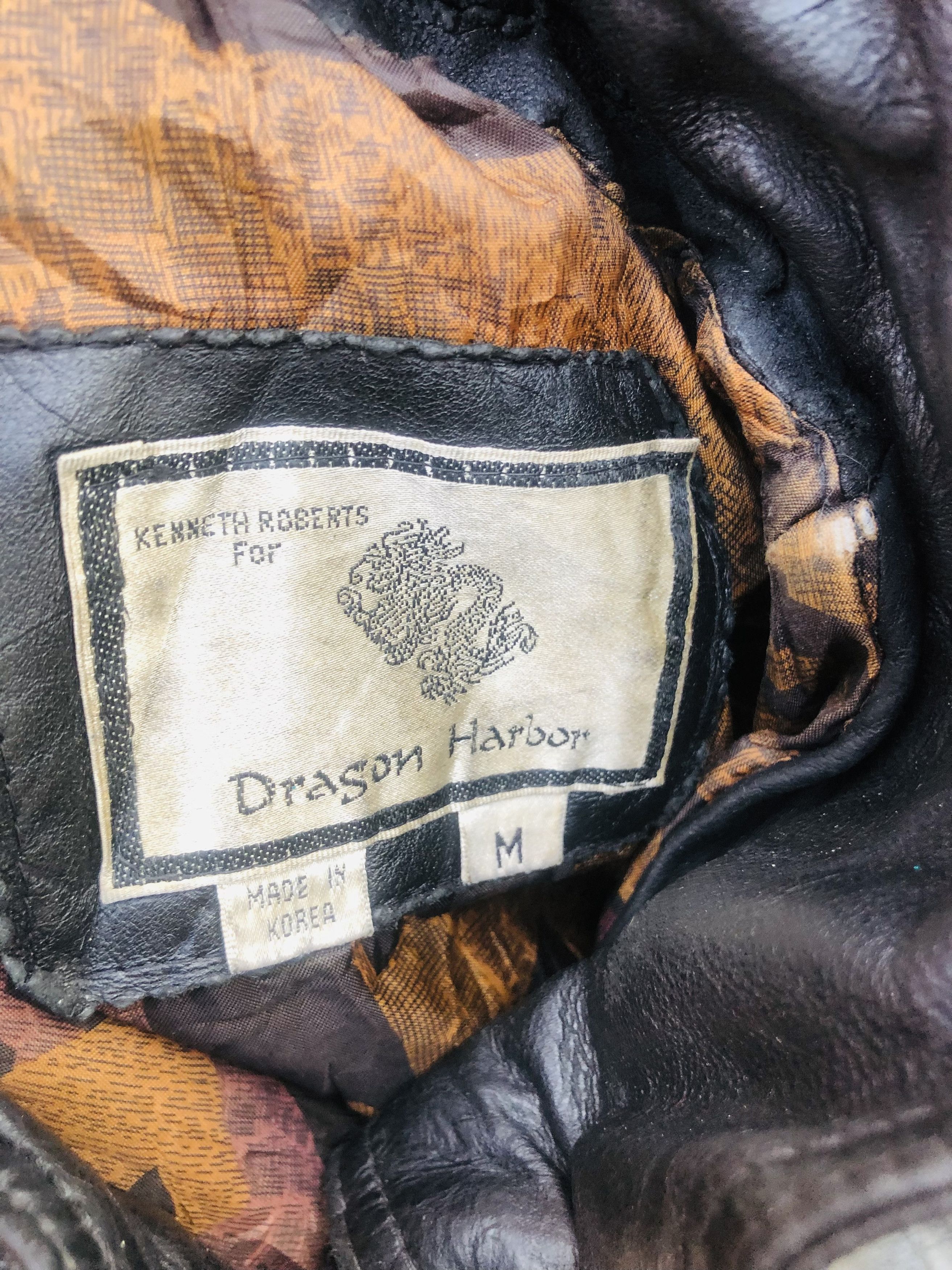 Japanese Brand × Vintage Vintage Dragon Harbor Designer Fashion Style Leather Jacket Size US L / EU 52-54 / 3 - 12 Thumbnail