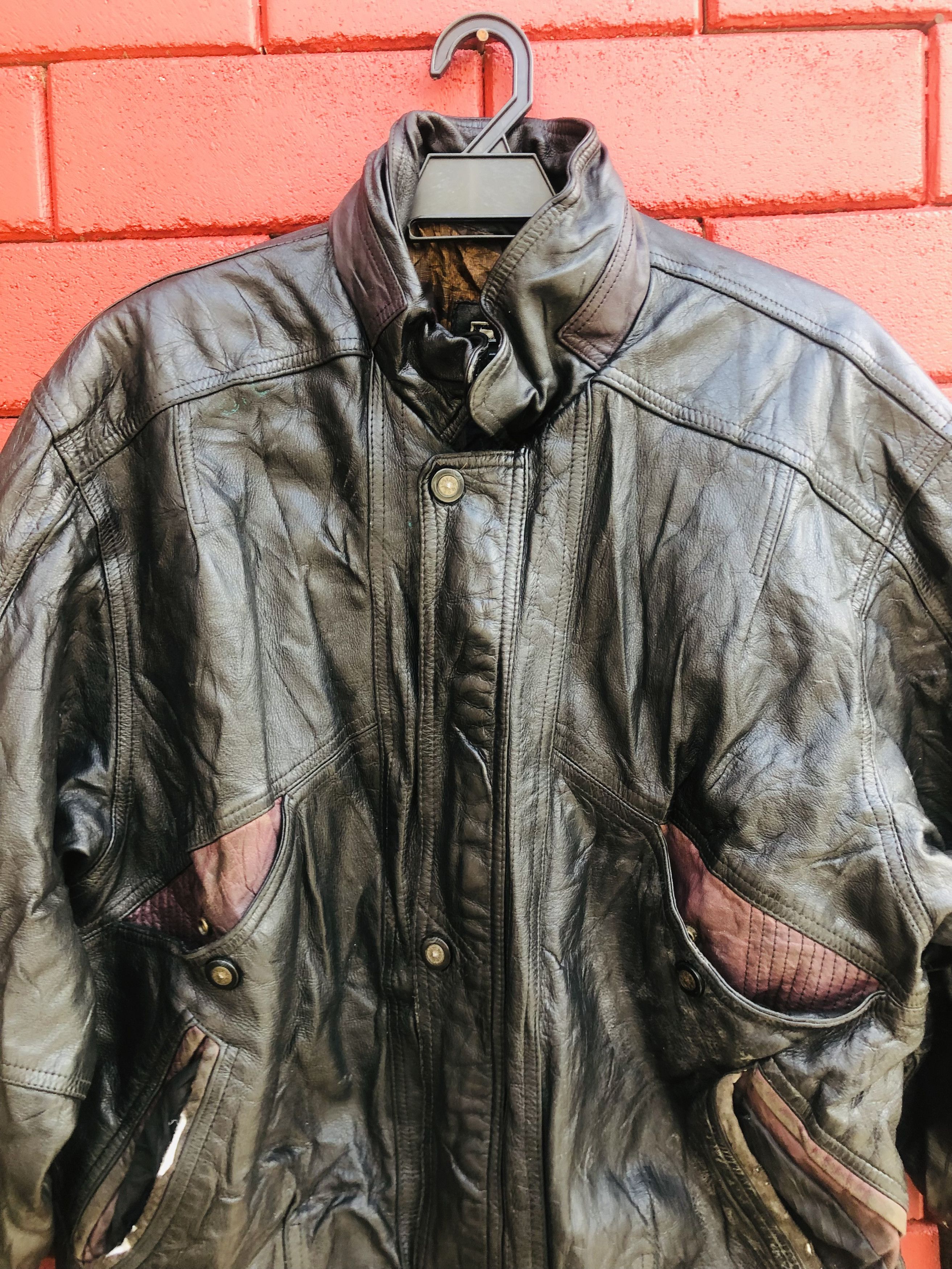 Japanese Brand × Vintage Vintage Dragon Harbor Designer Fashion Style Leather Jacket Size US L / EU 52-54 / 3 - 3 Thumbnail