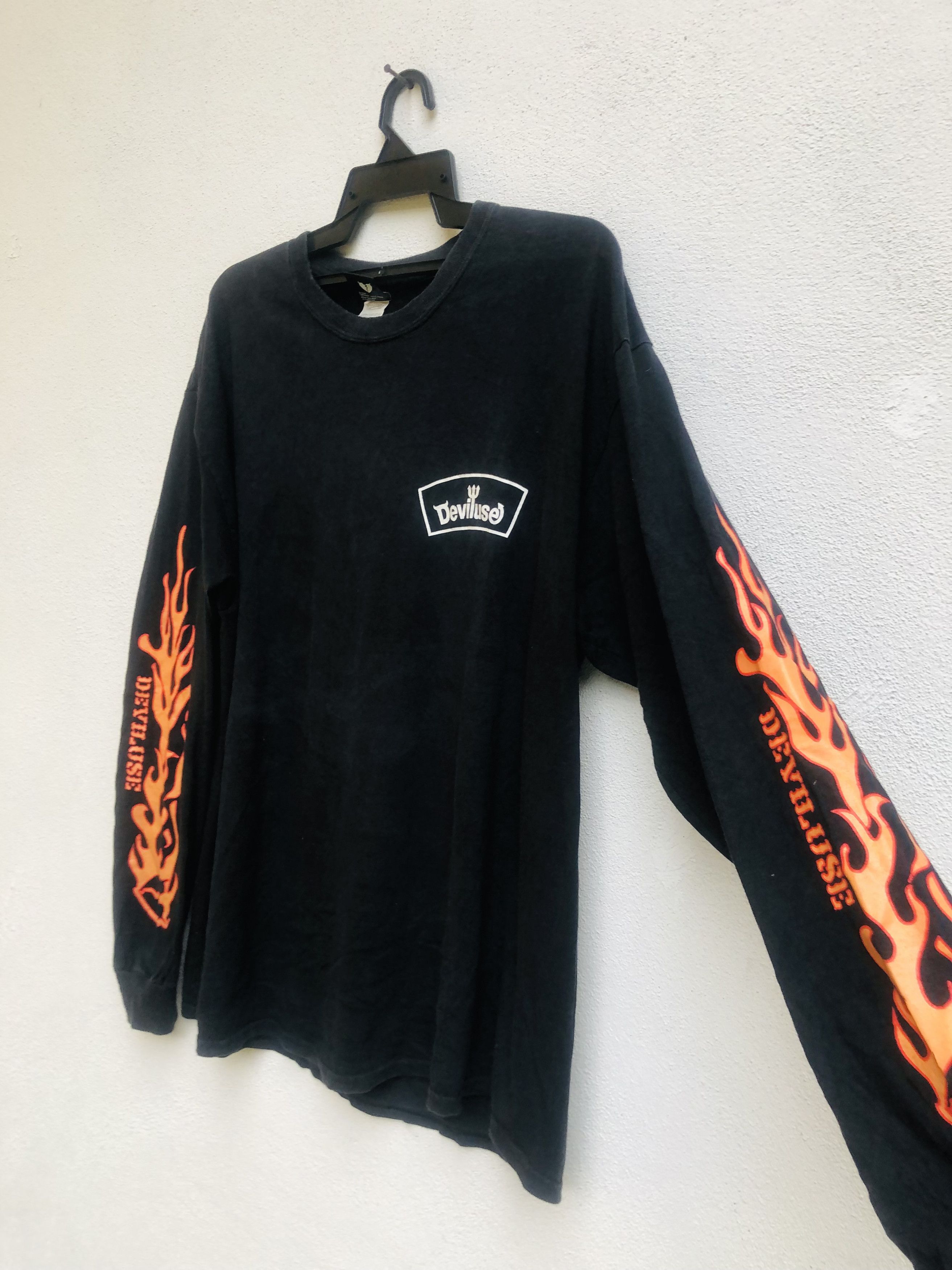 Japanese Brand × Vintage Vintage Deviluse Fire Streetwear Fashion Style Shirt Size US L / EU 52-54 / 3 - 4 Thumbnail