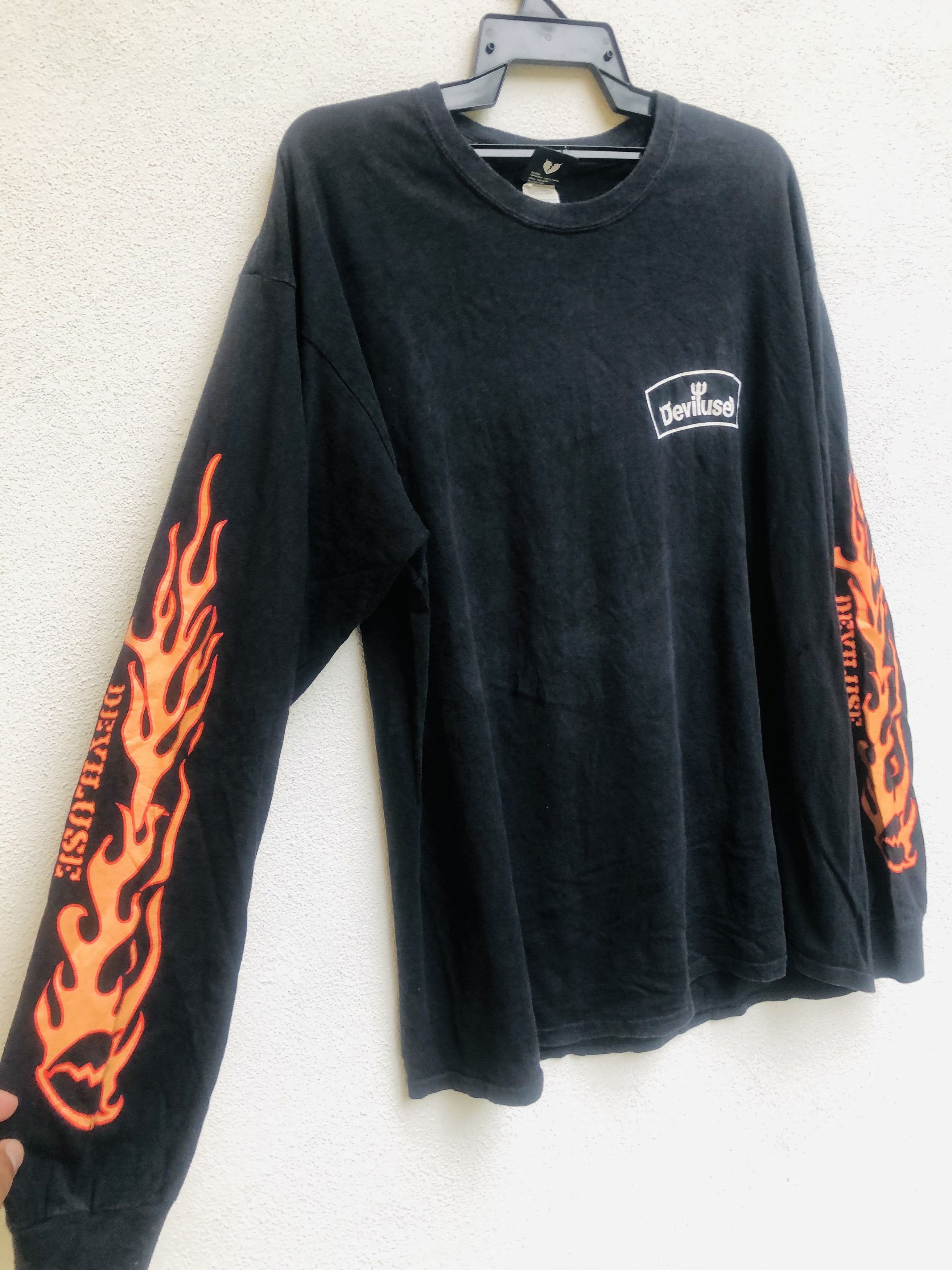 Japanese Brand × Vintage Vintage Deviluse Fire Streetwear Fashion Style Shirt Size US L / EU 52-54 / 3 - 3 Thumbnail