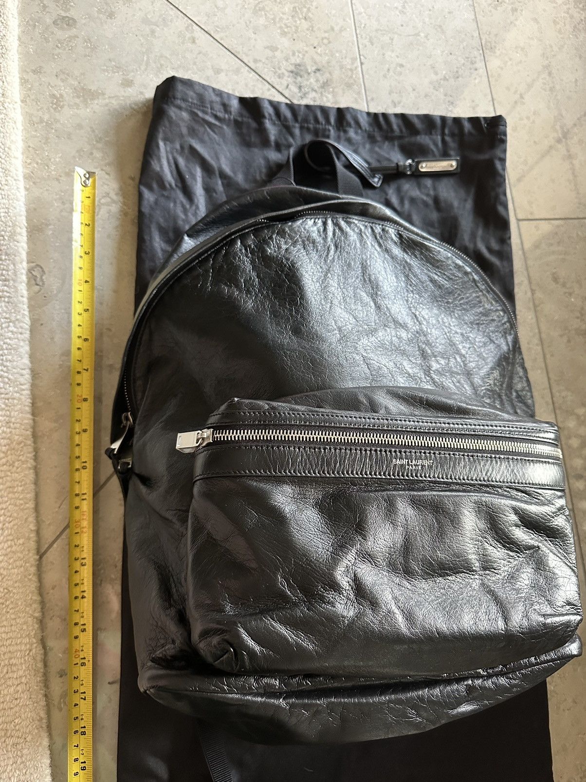 Saint Laurent Paris RUNWAY GRAIL🏆$2k+ Saint Laurent leather city backpack bag Size ONE SIZE - 14 Thumbnail