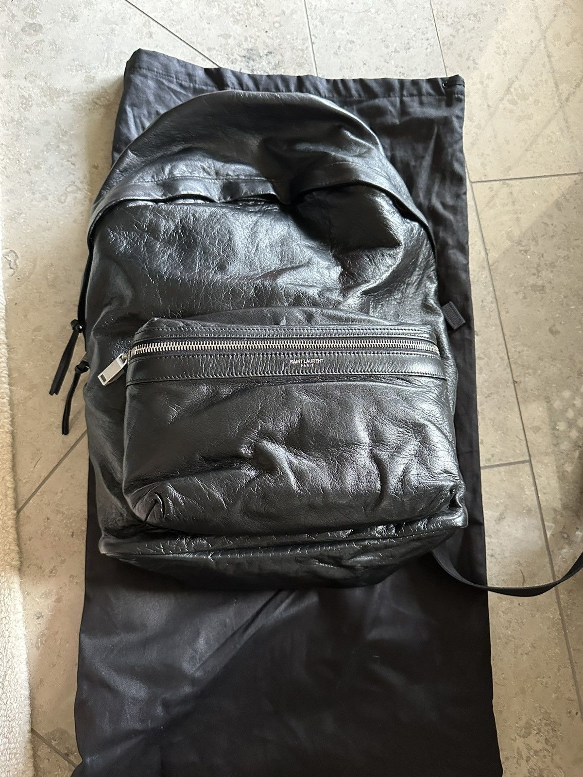 Saint Laurent Paris RUNWAY GRAIL🏆$2k+ Saint Laurent leather city backpack bag Size ONE SIZE - 2 Thumbnail