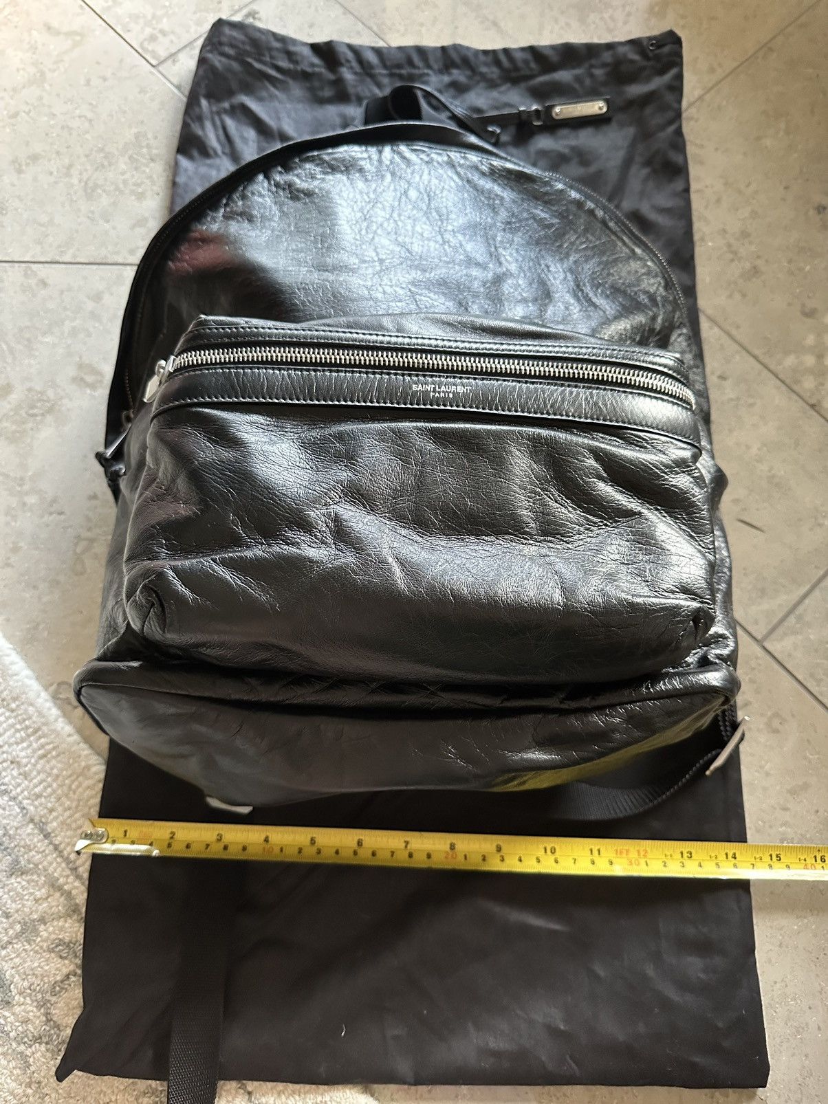 Saint Laurent Paris RUNWAY GRAIL🏆$2k+ Saint Laurent leather city backpack bag Size ONE SIZE - 15 Thumbnail
