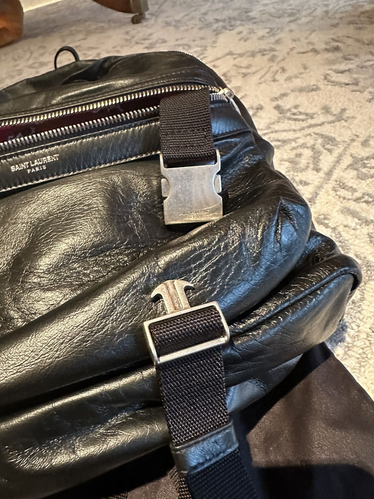 Saint Laurent Paris RUNWAY GRAIL🏆$2k+ Saint Laurent leather city backpack bag Size ONE SIZE - 24 Thumbnail