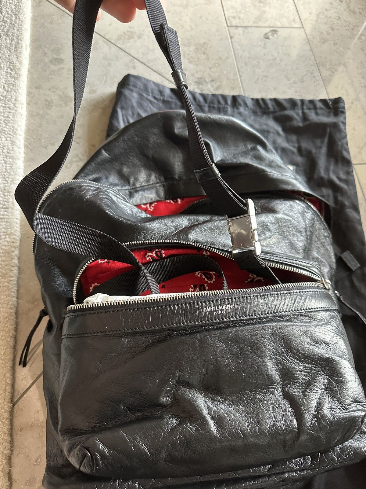 Saint Laurent Paris RUNWAY GRAIL🏆$2k+ Saint Laurent leather city backpack bag Size ONE SIZE - 3 Thumbnail