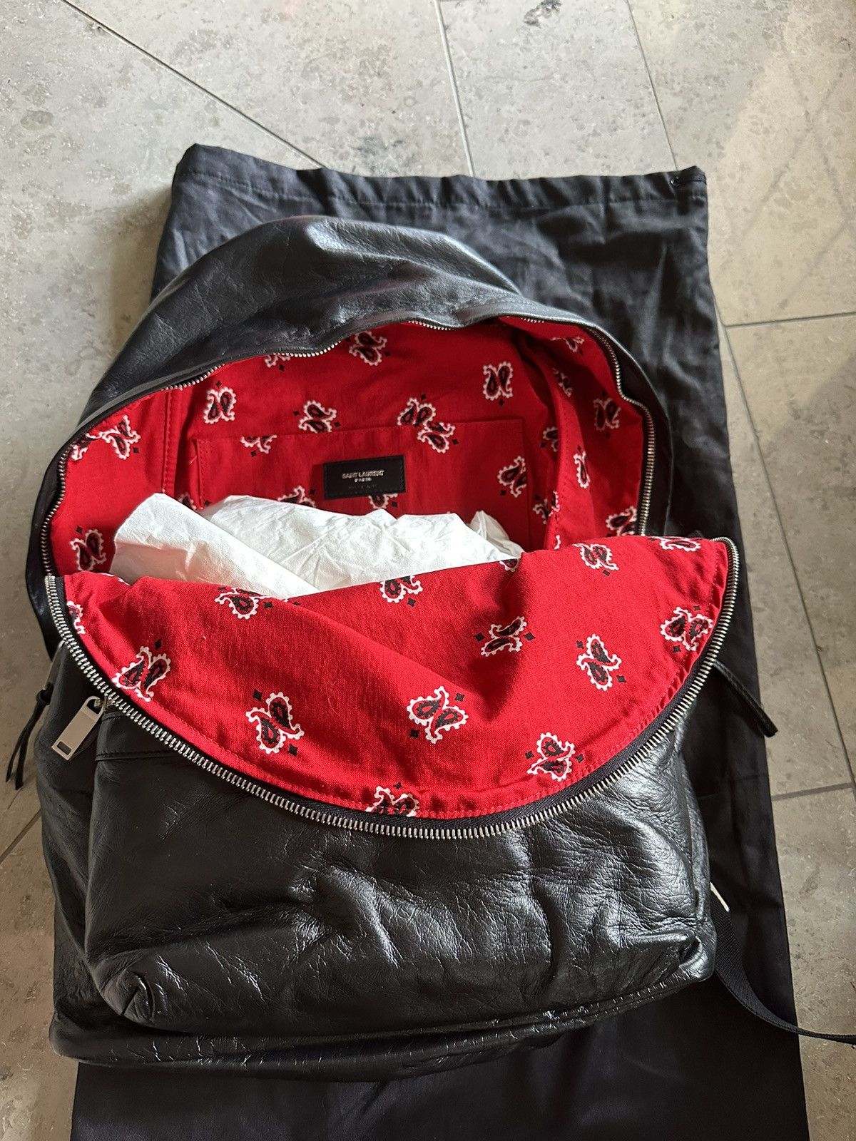 Saint Laurent Paris RUNWAY GRAIL🏆$2k+ Saint Laurent leather city backpack bag Size ONE SIZE - 1 Thumbnail