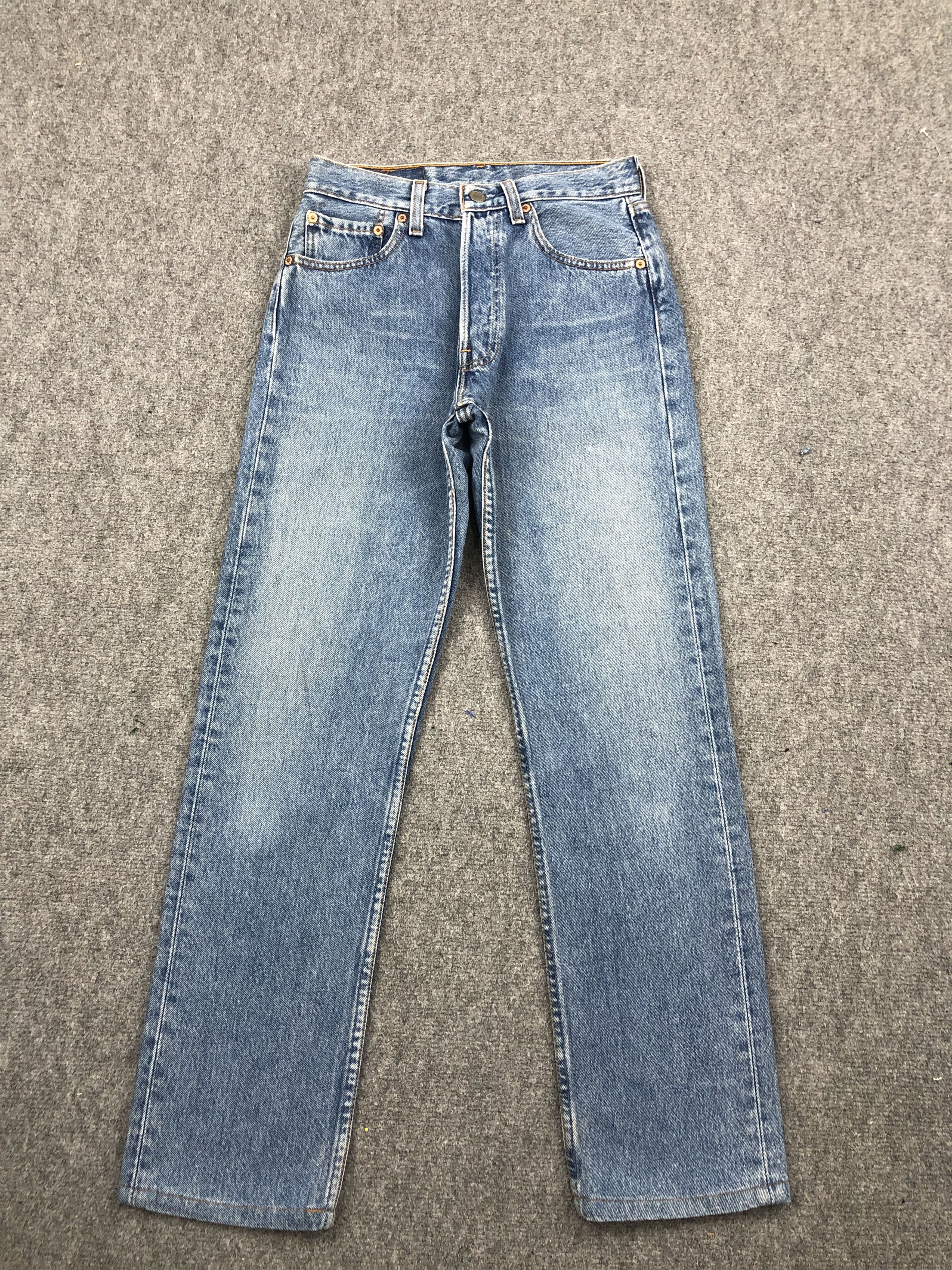 image of 90's Levis 501 26X29 Light Wash Blue Jeans in Blue Denim, Men's