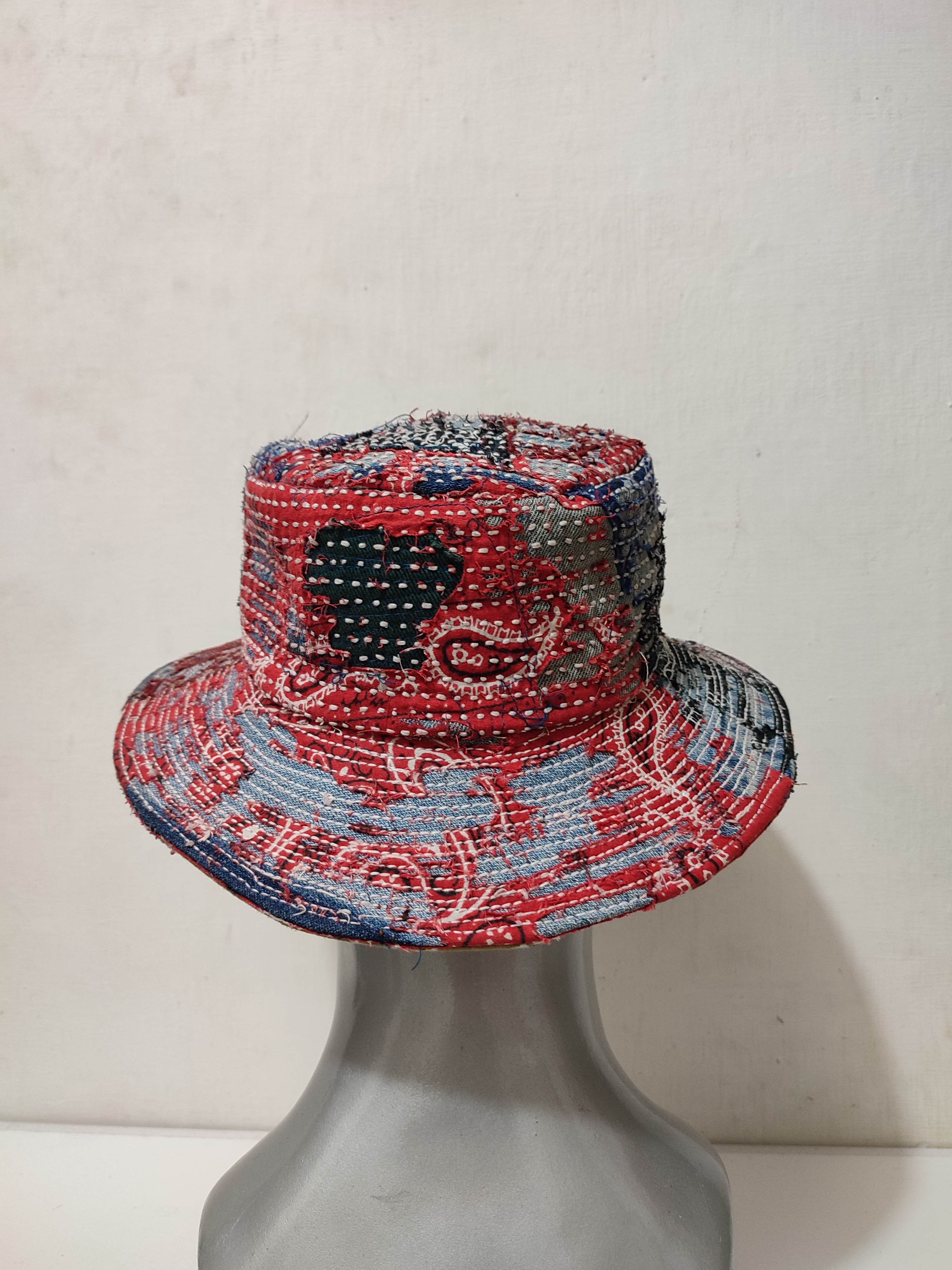 Art Comes First Custom Made Distressed Paisley Bucket Hats Boro Patchwork Size ONE SIZE - 11 Thumbnail