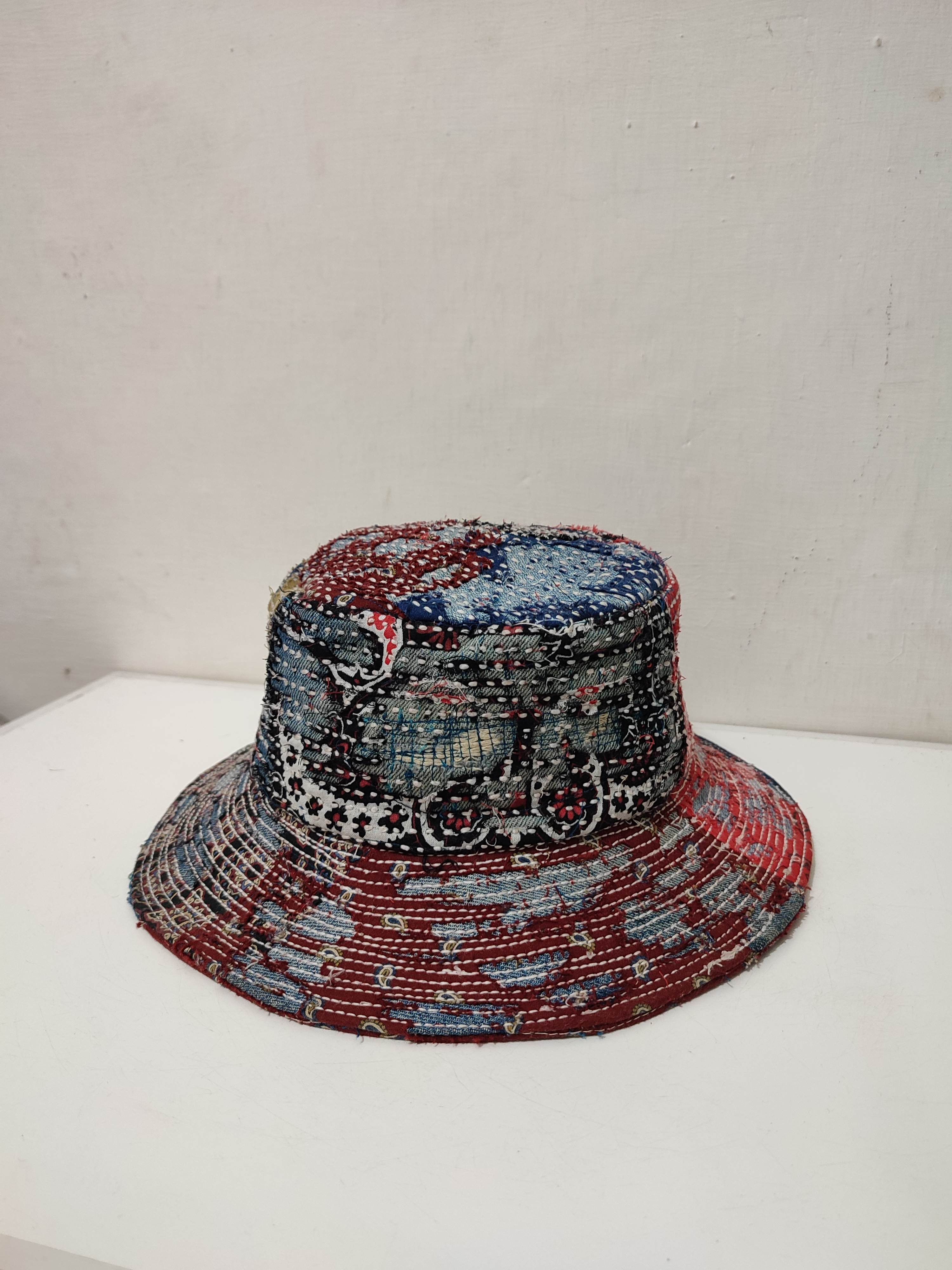 Art Comes First Custom Made Distressed Paisley Bucket Hats Boro Patchwork Size ONE SIZE - 1 Thumbnail